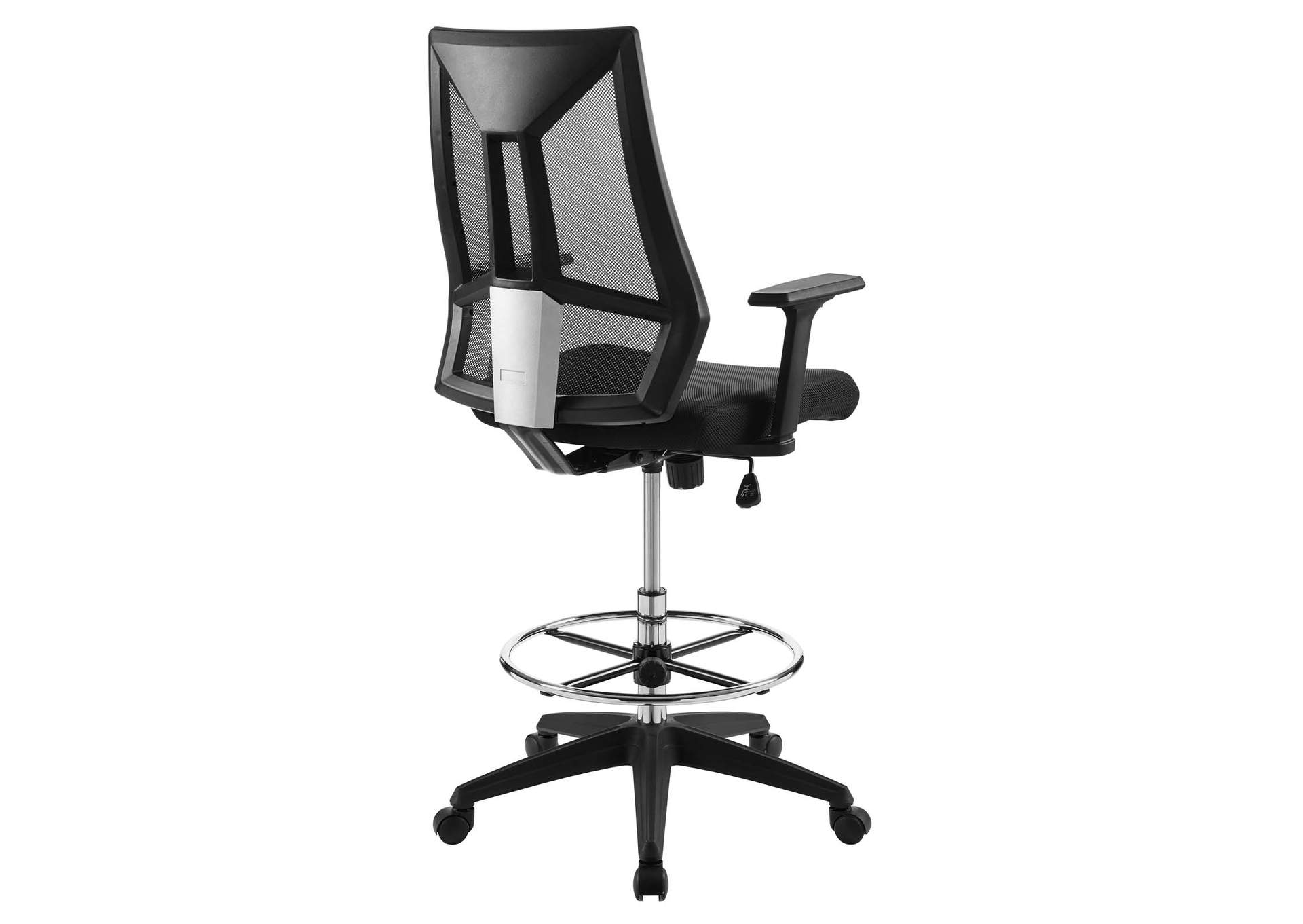 Black Extol Mesh Drafting Chair,Modway