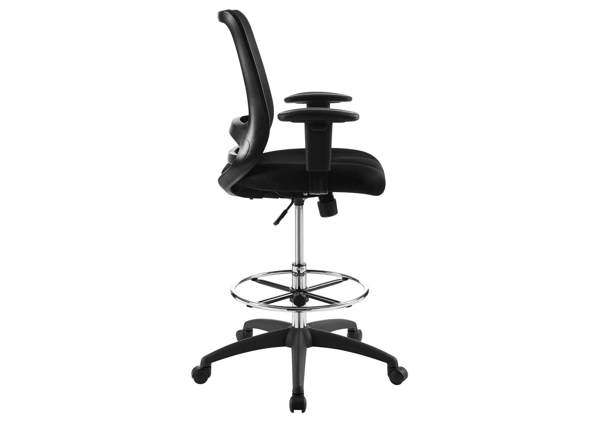 Black Forge Mesh Drafting Chair,Modway