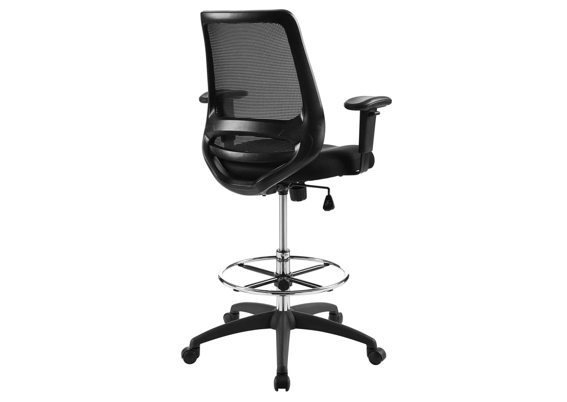 Black Forge Mesh Drafting Chair,Modway