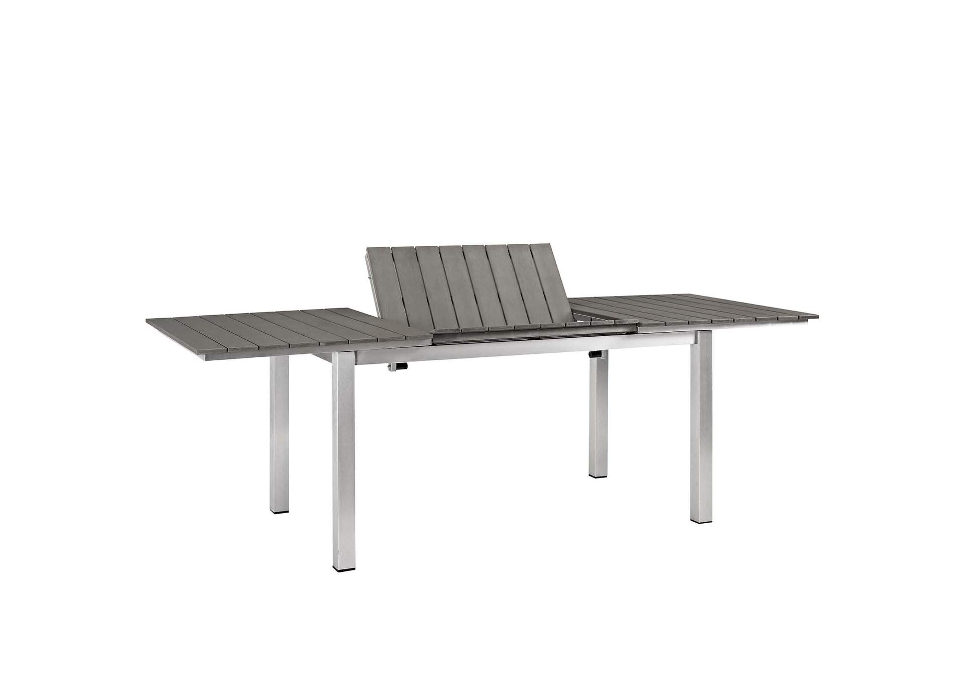 Silver Gray Shore 7 Piece Outdoor Patio Aluminum Dining Set,Modway