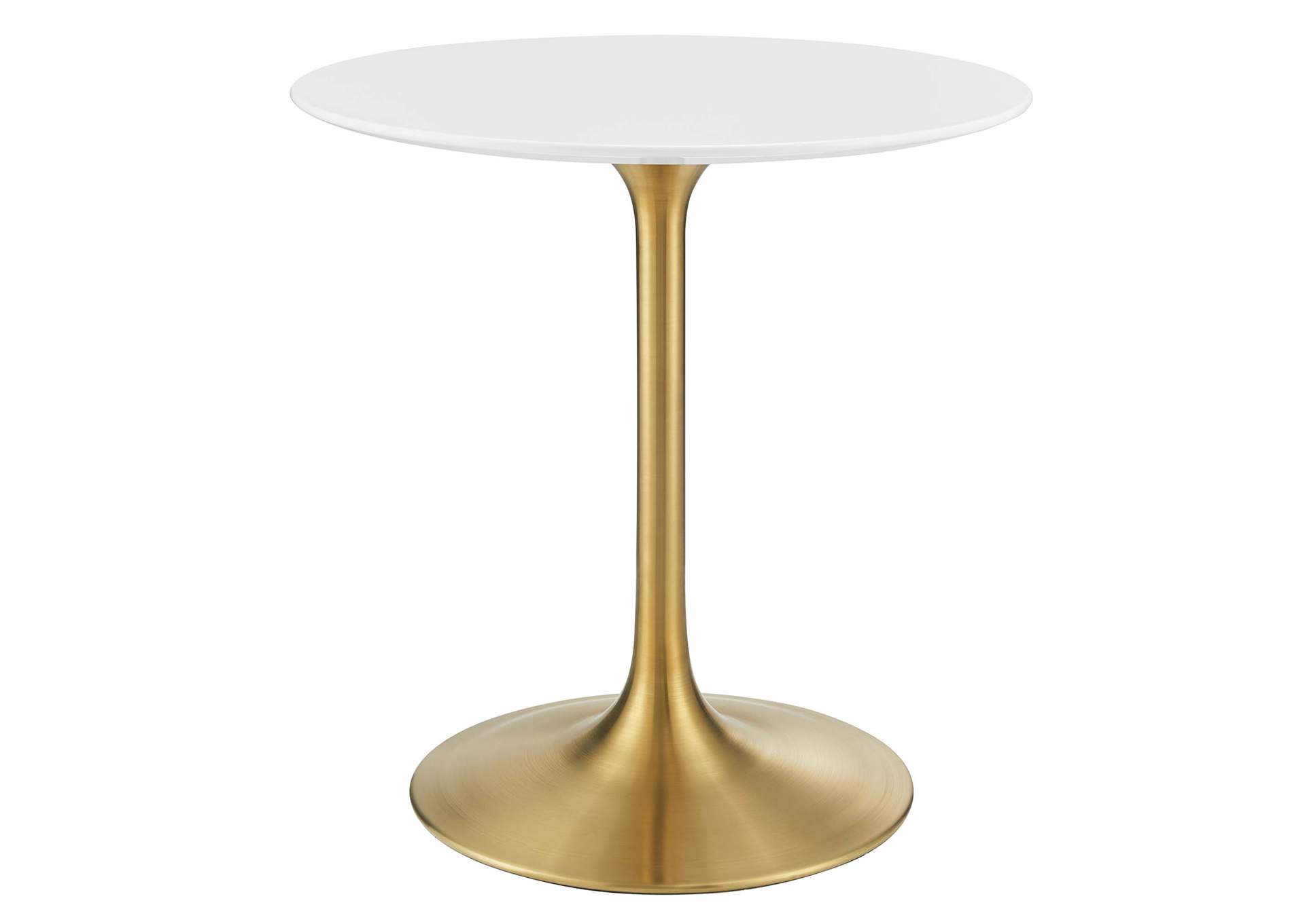 Gold White Lippa 28" Round Wood Dining Table,Modway