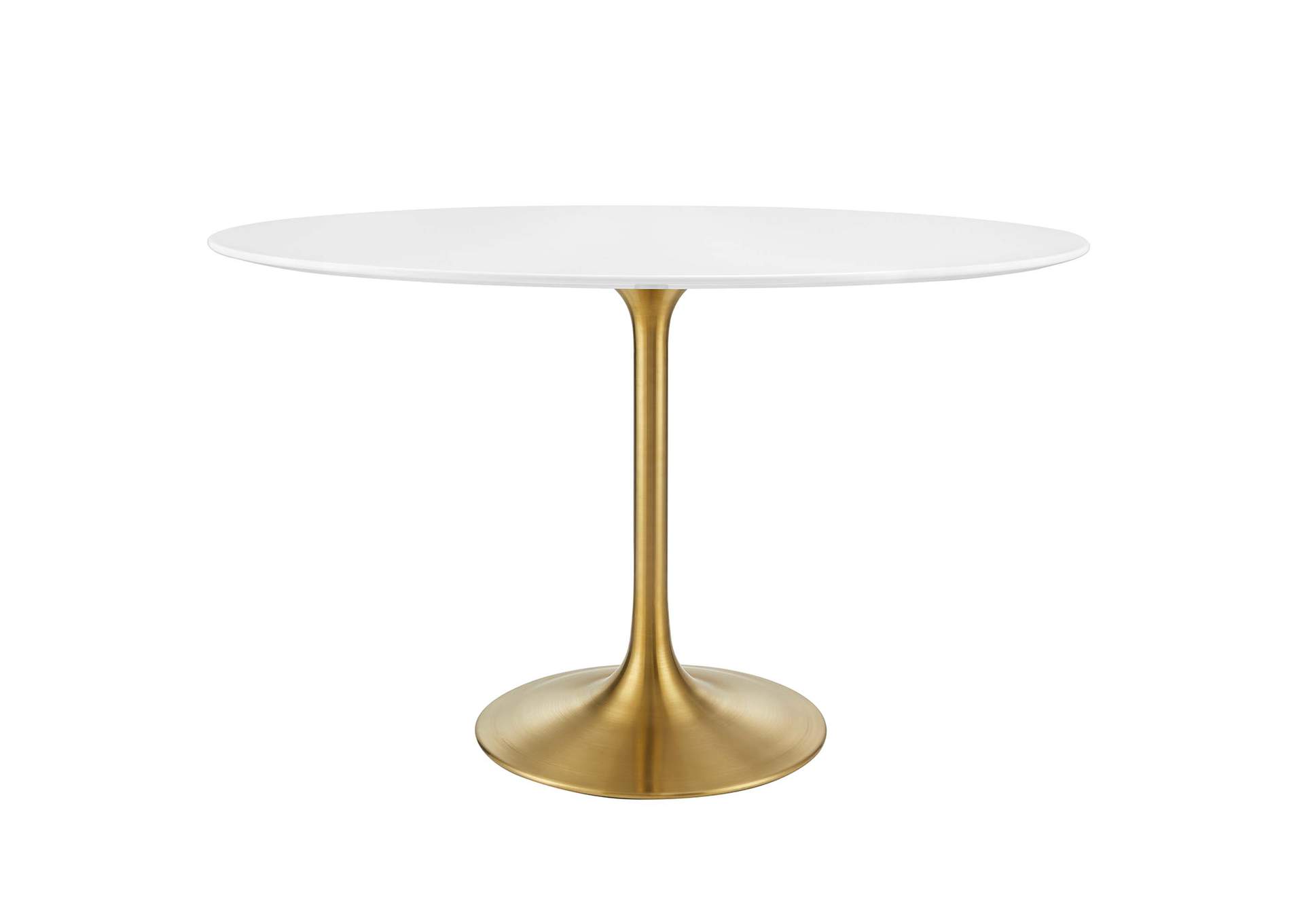 Gold White Lippa 48" Oval Wood Dining Table,Modway