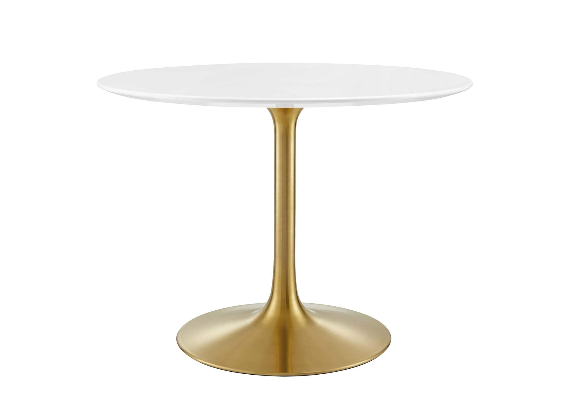 Gold White Lippa 40" Round Wood Dining Table,Modway