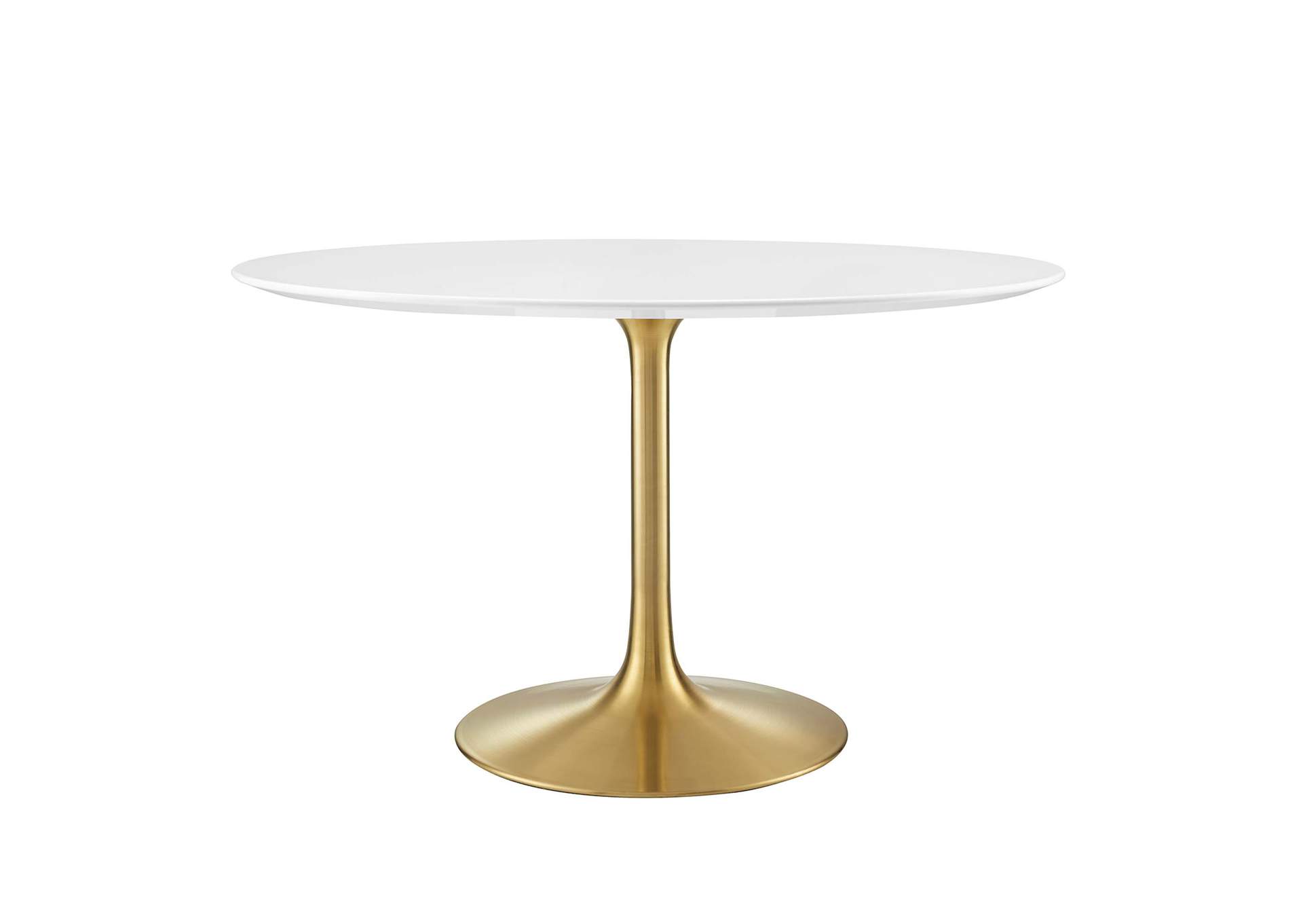 Lippa Gold White 47" Round Wood Dining Table,Modway