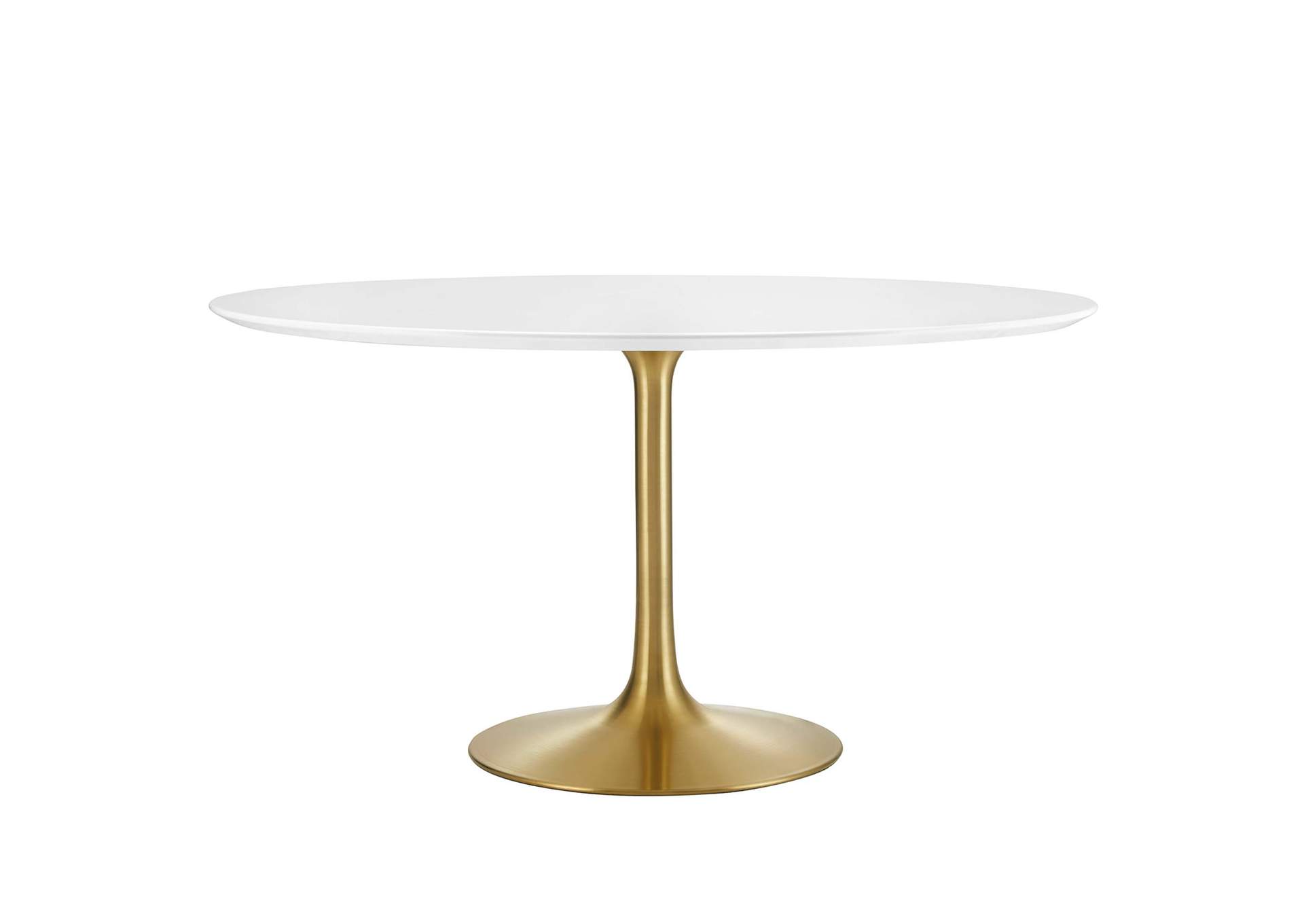 Gold White Lippa 54" Round Wood Dining Table,Modway