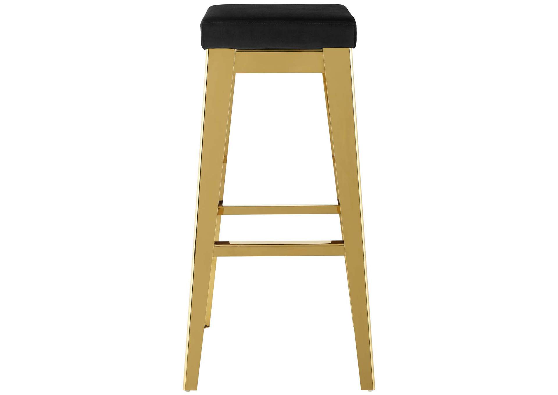 Gold Black Arrive Gold Stainless Steel Performance Velvet Bar Stool,Modway