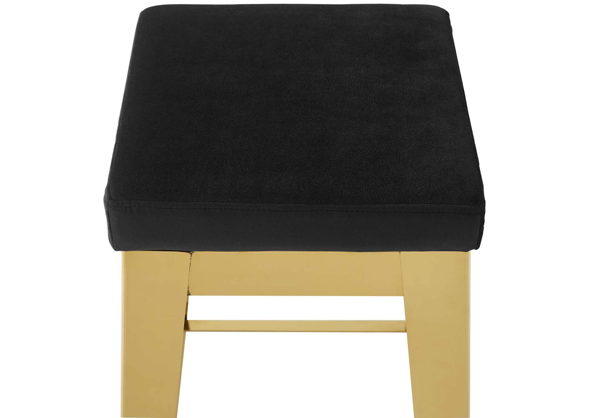 Gold Black Arrive Gold Stainless Steel Performance Velvet Bar Stool,Modway