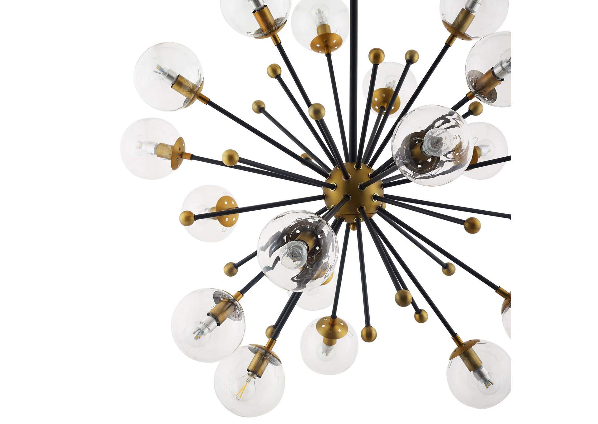 Constellation Clear Glass and Brass Ceiling Light Pendant Chandelier,Modway