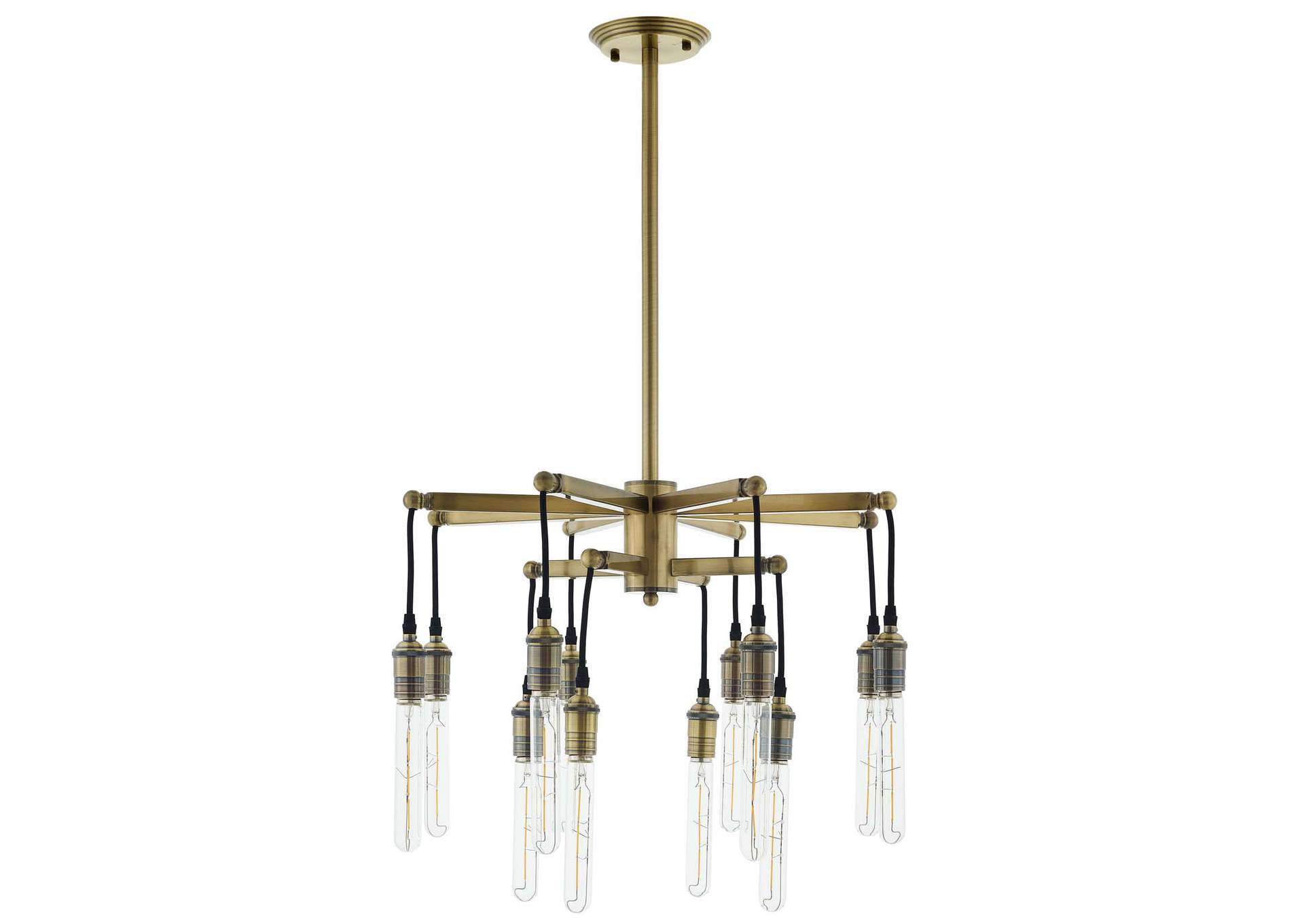 Resolve Antique Brass Ceiling Light Pendant Chandelier,Modway