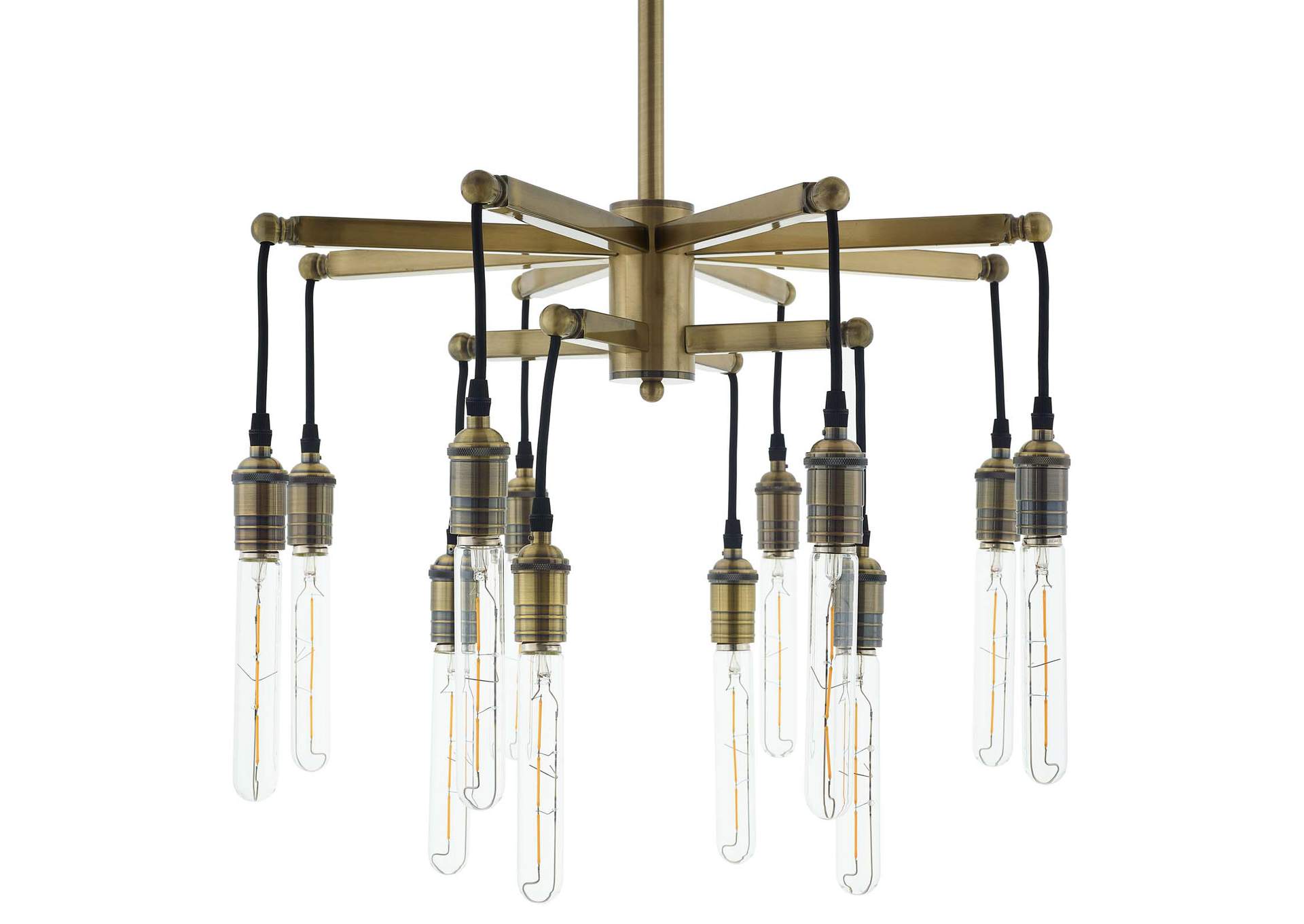 Resolve Antique Brass Ceiling Light Pendant Chandelier,Modway