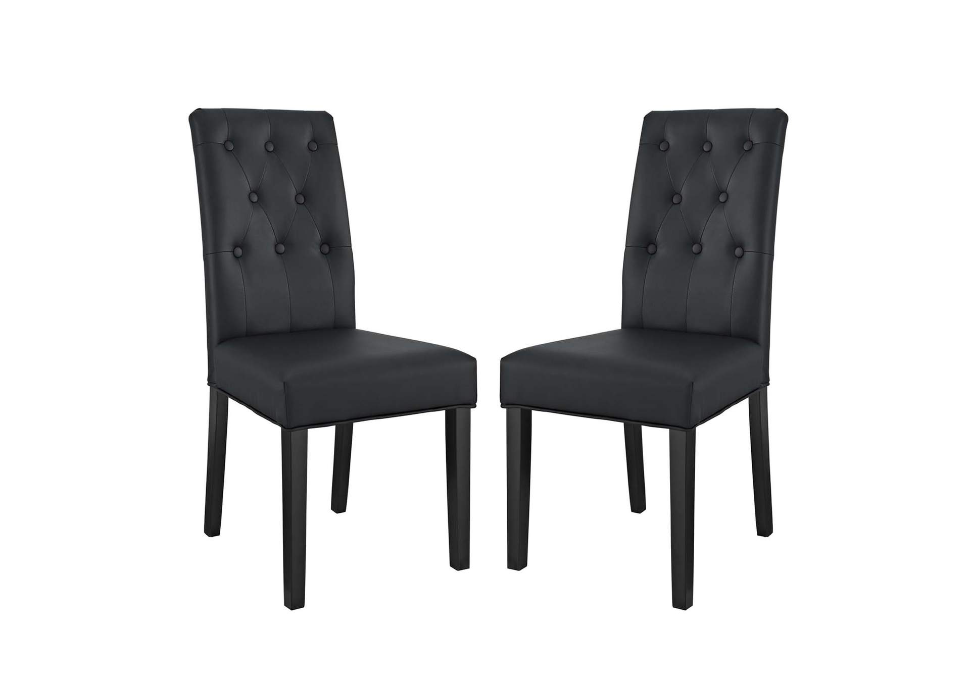 Black Confer Dining Side Chair Vinyl [Set of 2],Modway