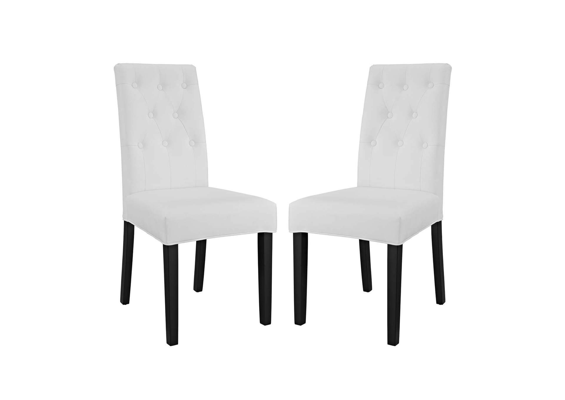 White Confer Dining Side Chair Vinyl [Set of 2],Modway