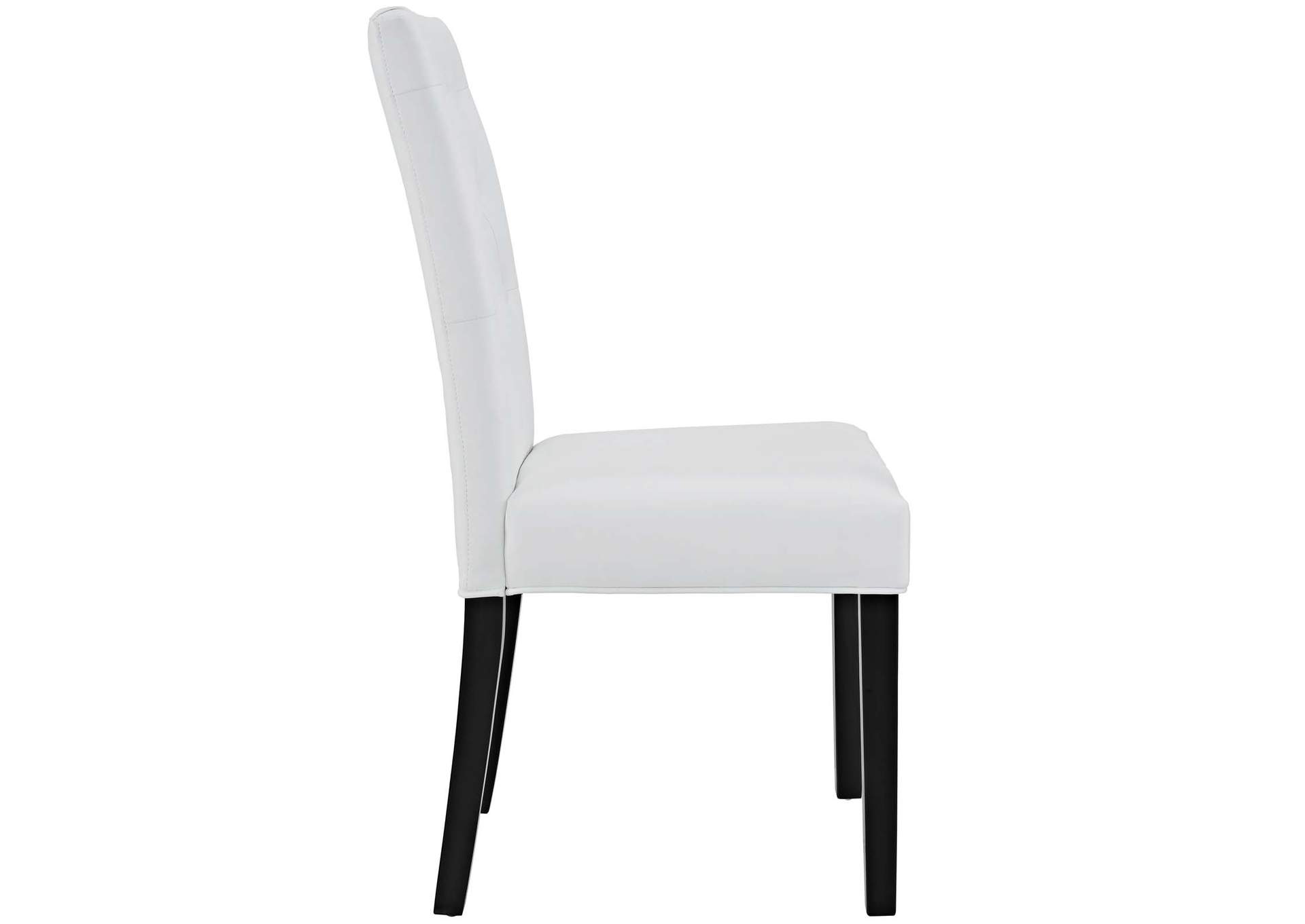 White Confer Dining Side Chair Vinyl [Set of 2],Modway