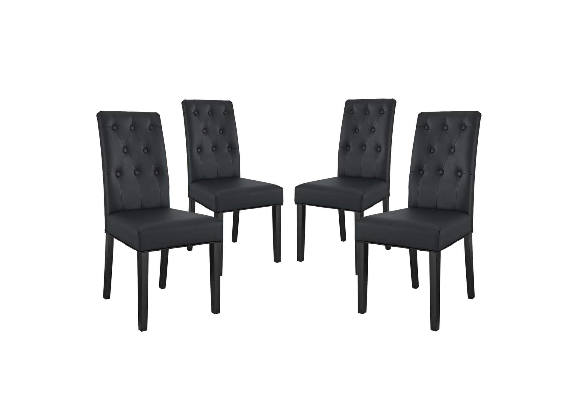 Black Confer Dining Side Chair Vinyl [Set of 4],Modway