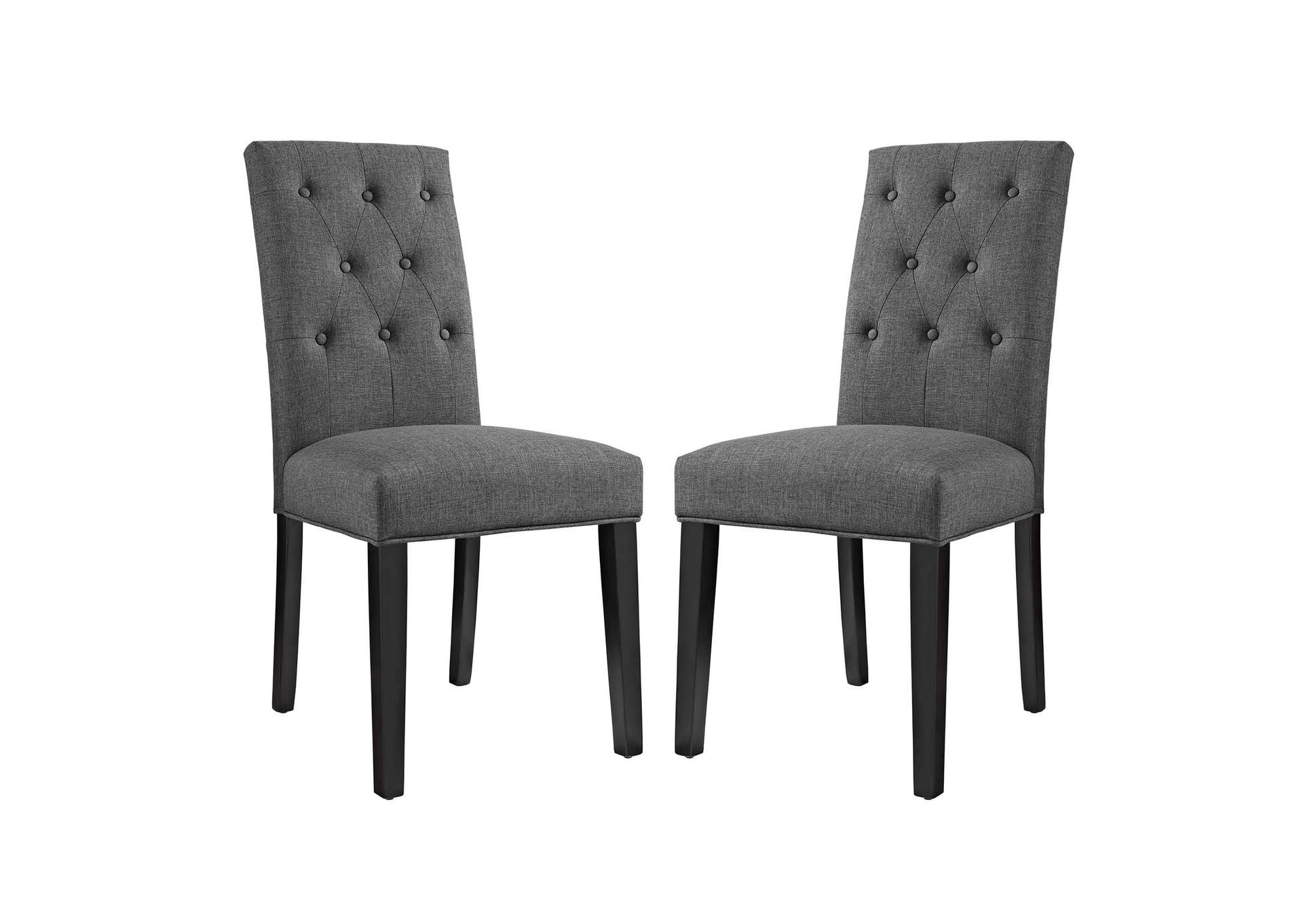 Gray Confer Dining Side Chair Fabric [Set of 2],Modway