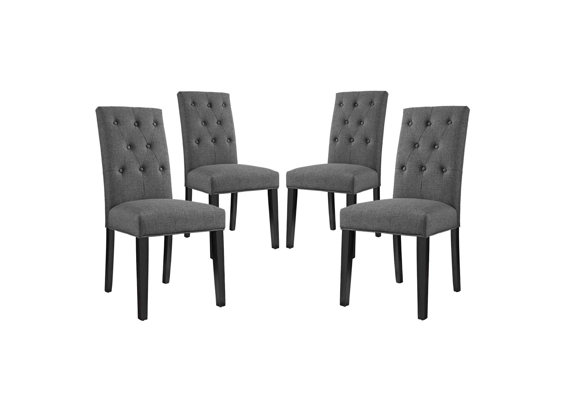 Gray Confer Dining Side Chair Fabric [Set of 4],Modway