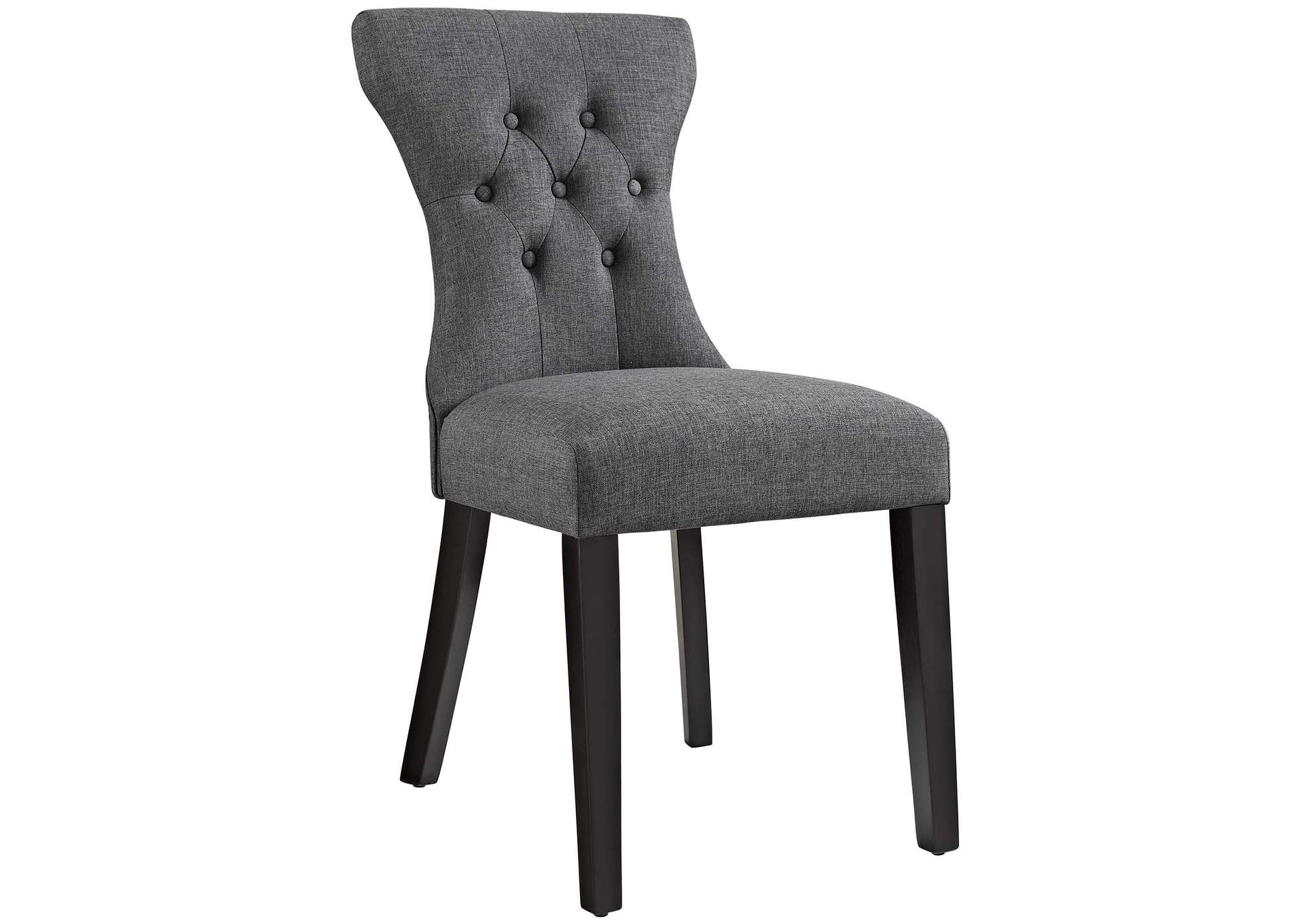 Silhouette Gray Dining Side Chairs Upholstered Fabric [Set of 2],Modway