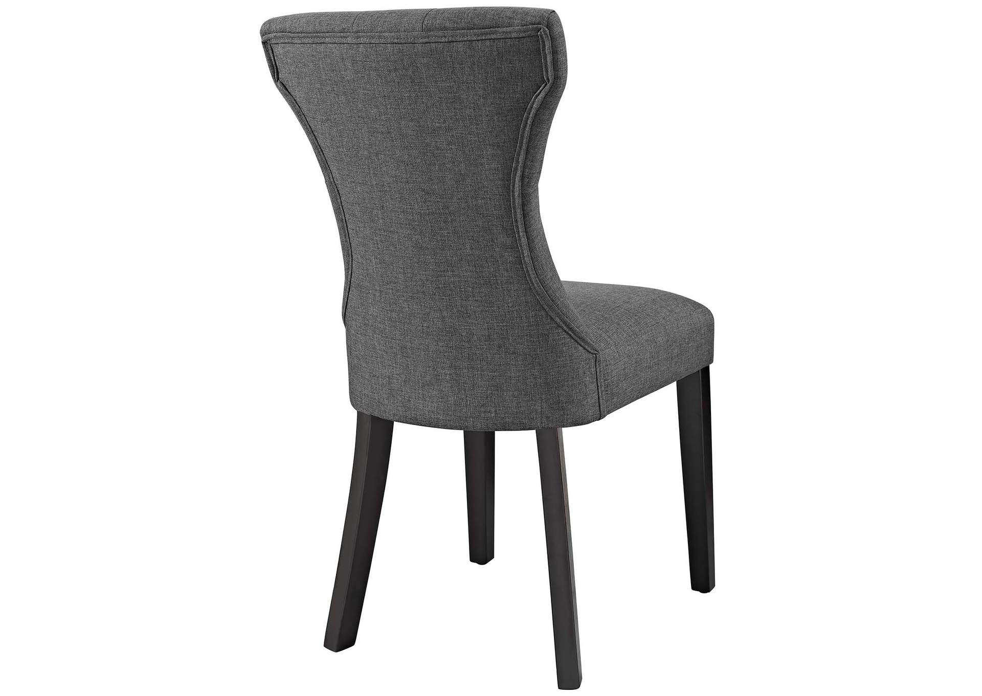 Silhouette Gray Dining Side Chairs Upholstered Fabric [Set of 2],Modway