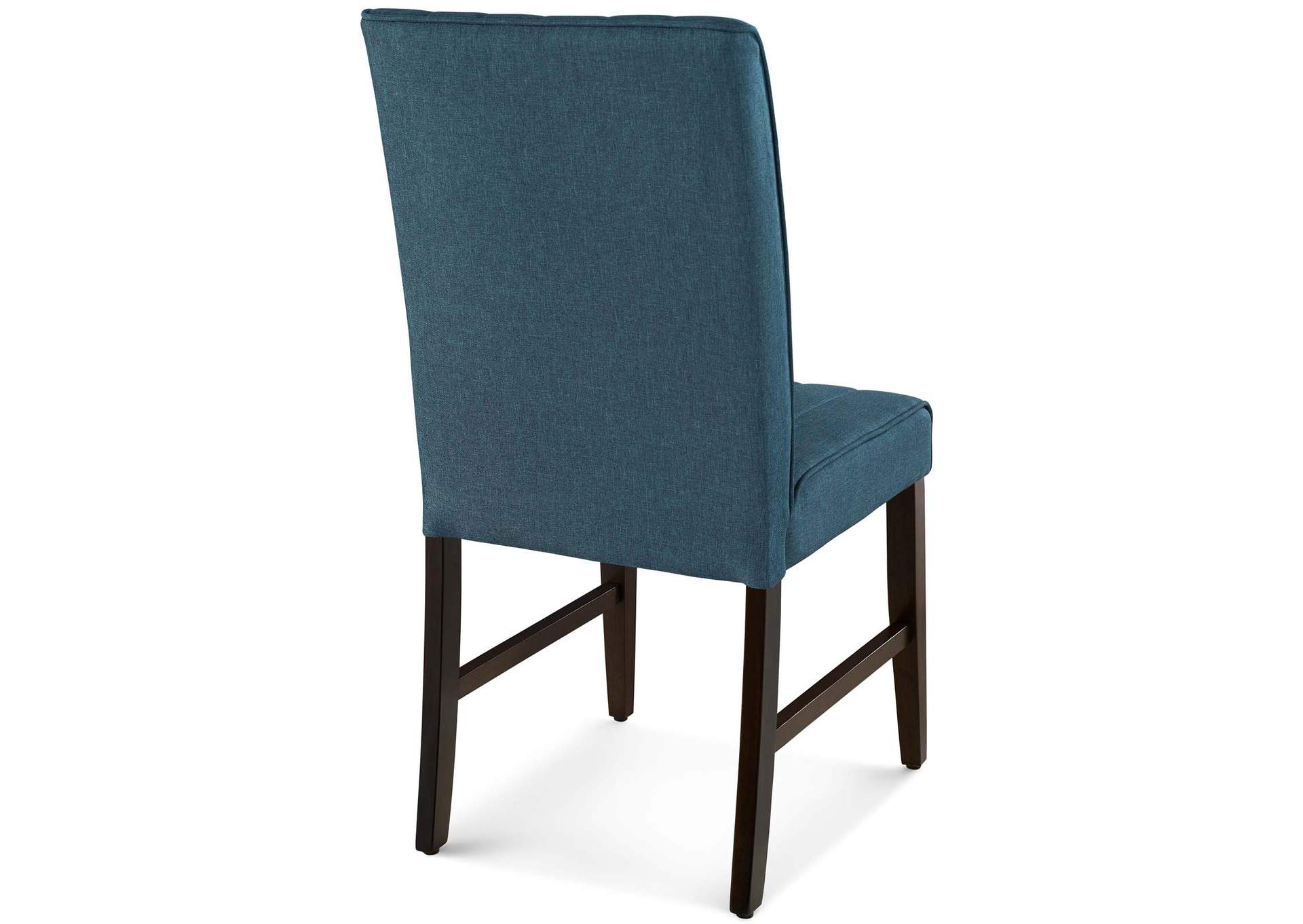 Blue Motivate Channel Tufted Upholstered Fabric Dining Chair [Set of 2],Modway