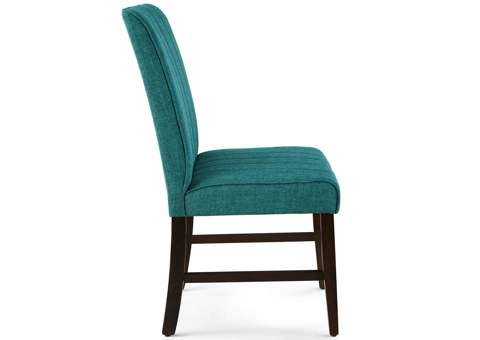 Teal Motivate Channel Tufted Upholstered Fabric Dining Chair [Set of 2],Modway