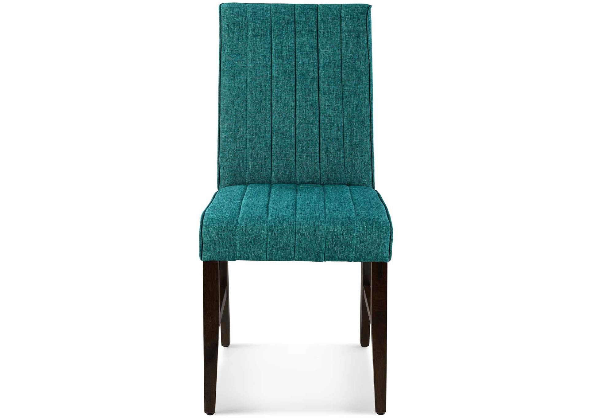 Teal Motivate Channel Tufted Upholstered Fabric Dining Chair [Set of 2],Modway