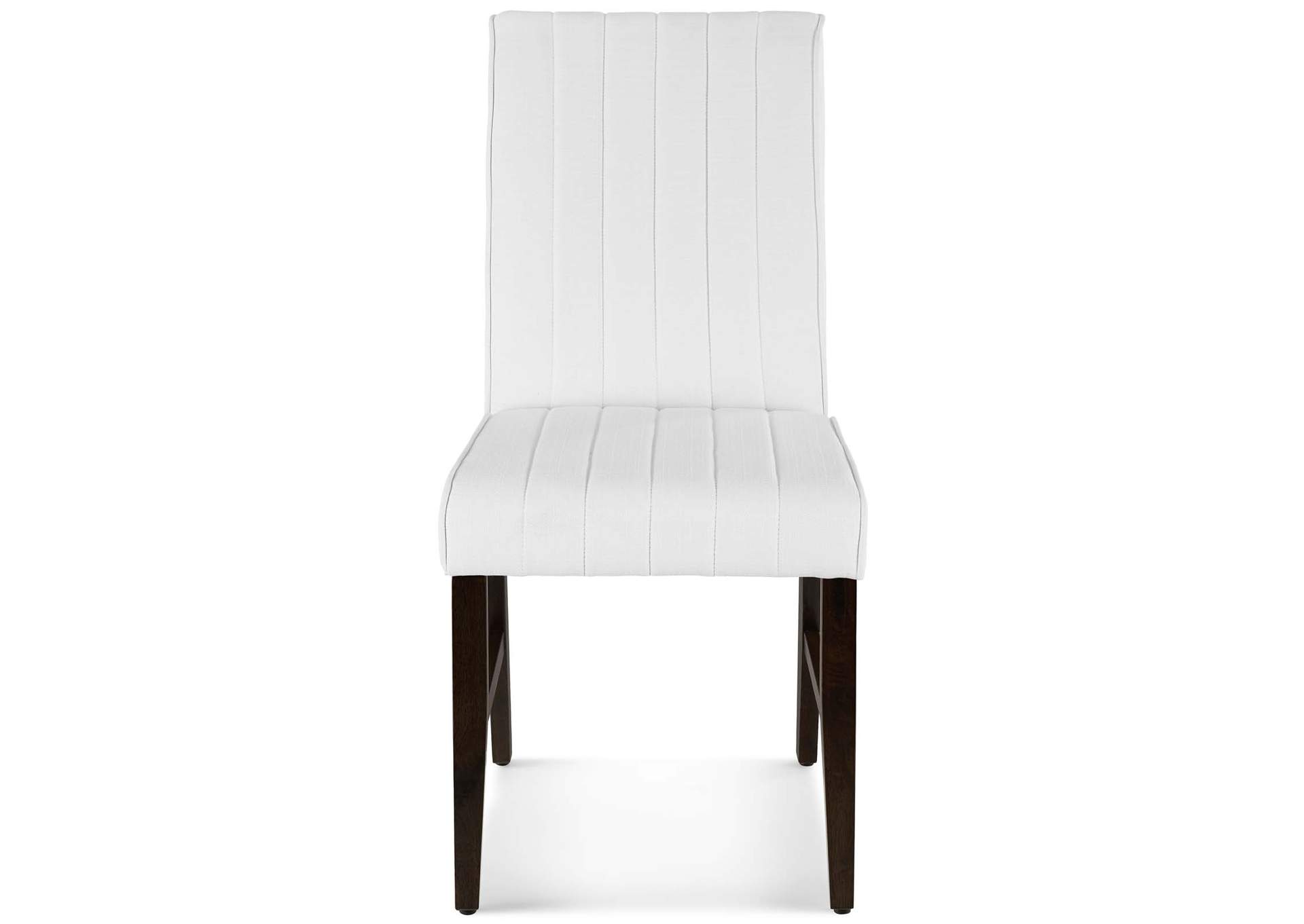 White Motivate Channel Tufted Upholstered Fabric Dining Chair [Set of 2],Modway