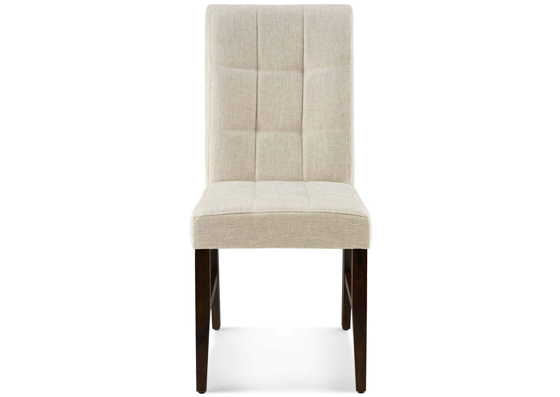 Beige Promulgate Biscuit Tufted Upholstered Fabric Dining Chair [Set of 2],Modway