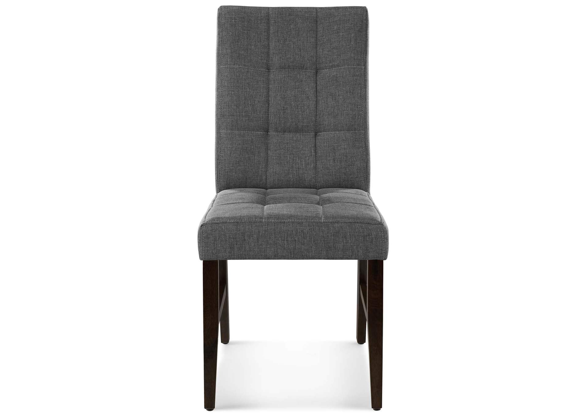 Gray Promulgate Biscuit Tufted Upholstered Fabric Dining Chair [Set of 2],Modway