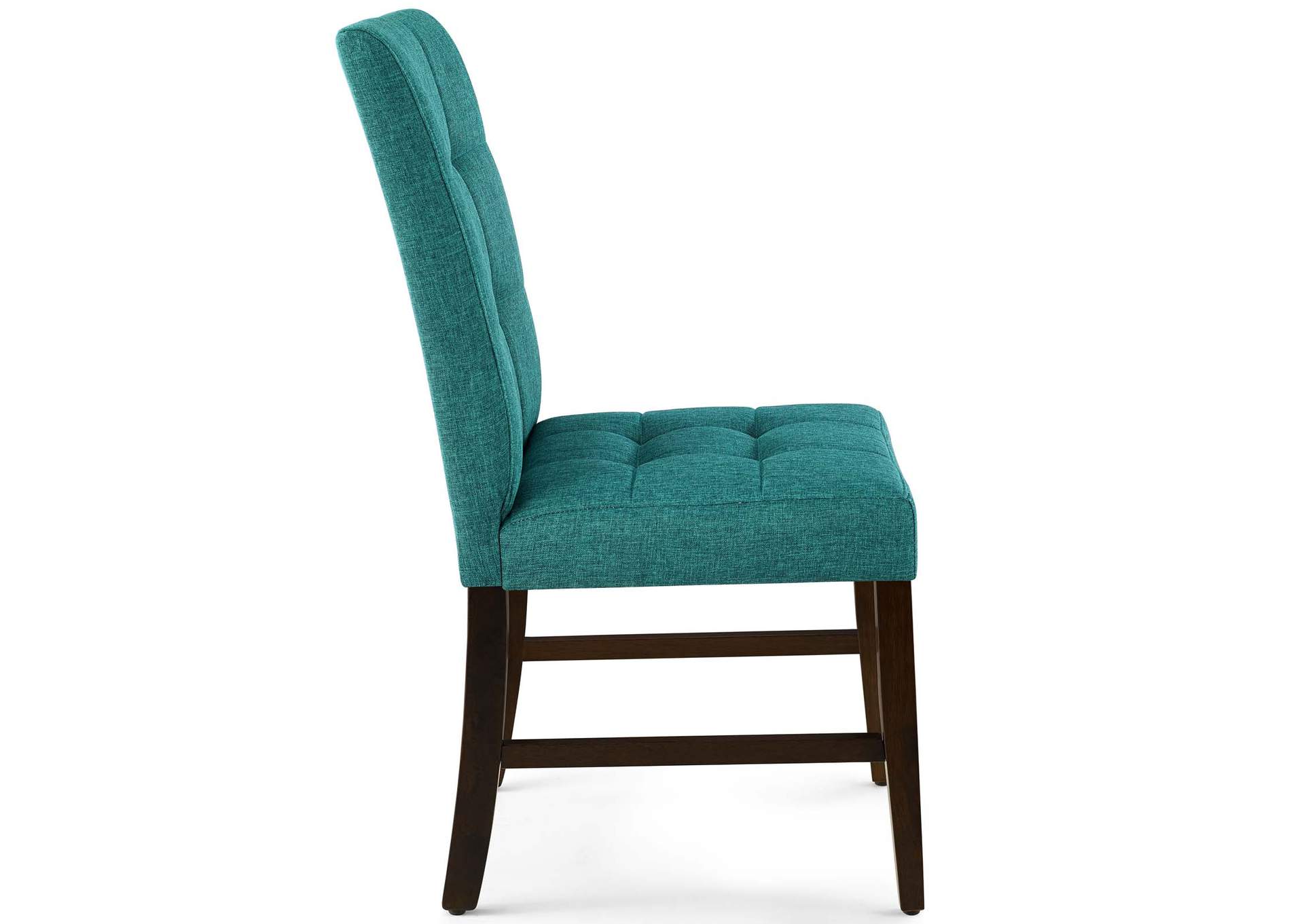 Teal Promulgate Biscuit Tufted Upholstered Fabric Dining Chair [Set of 2],Modway