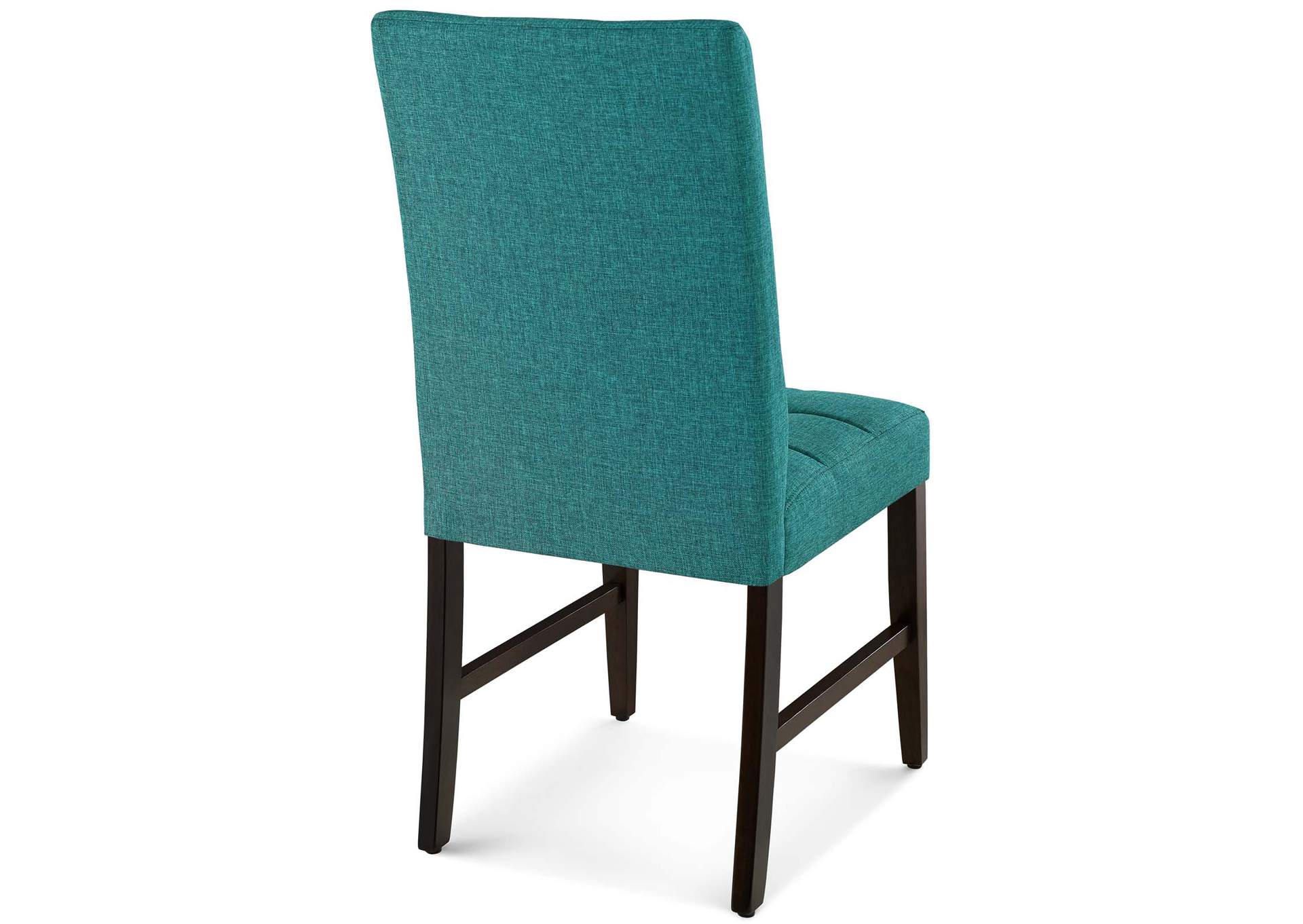 Teal Promulgate Biscuit Tufted Upholstered Fabric Dining Chair [Set of 2],Modway