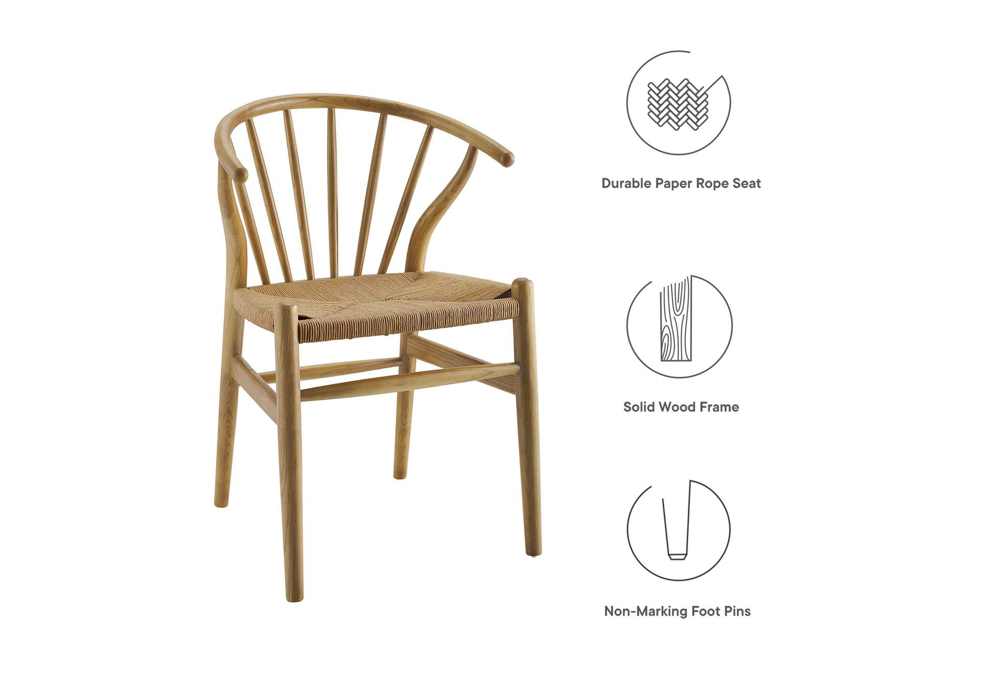 Natural Flourish Spindle Wood Dining Side Chair,Modway