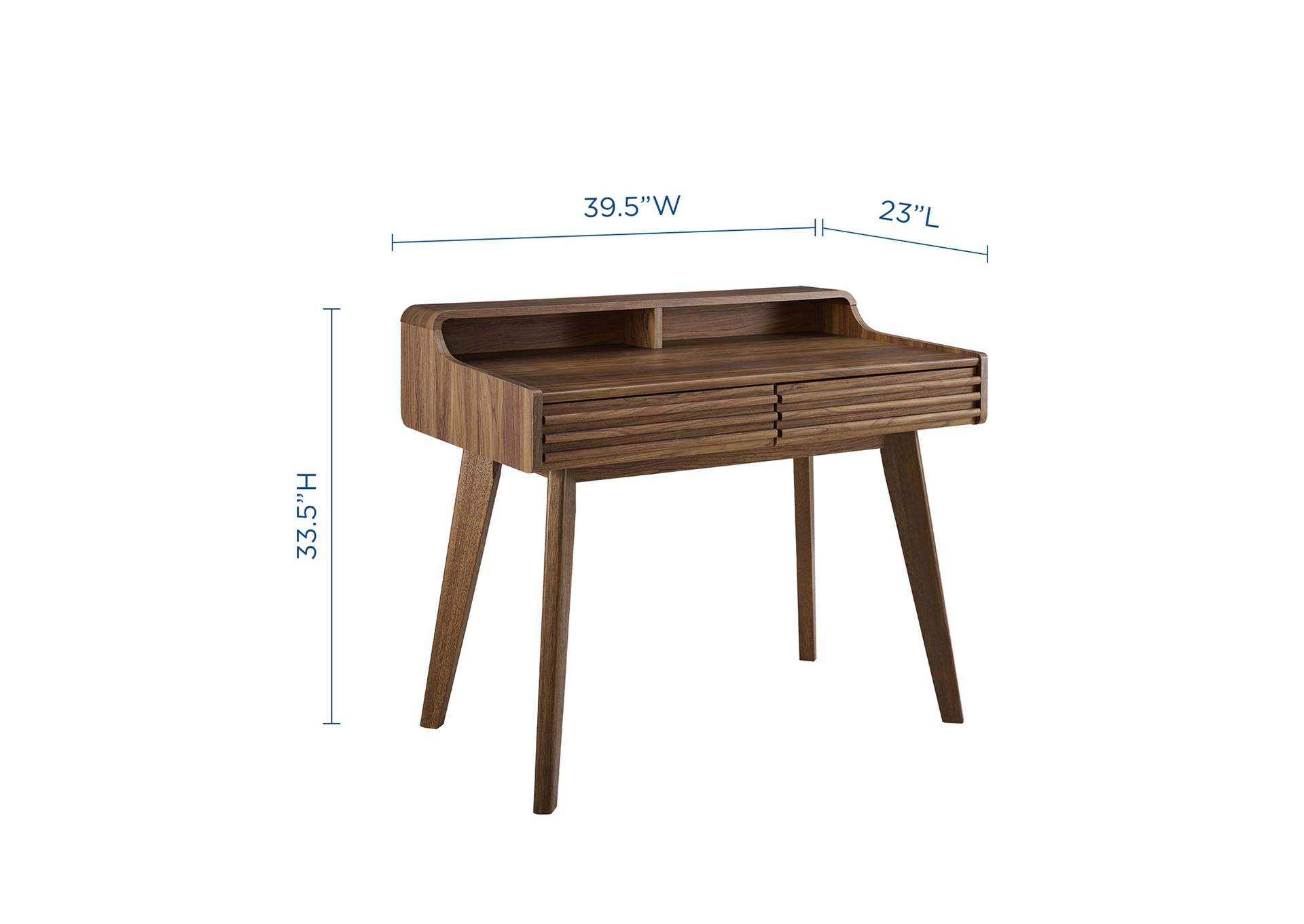 Walnut Render Writing Desk,Modway