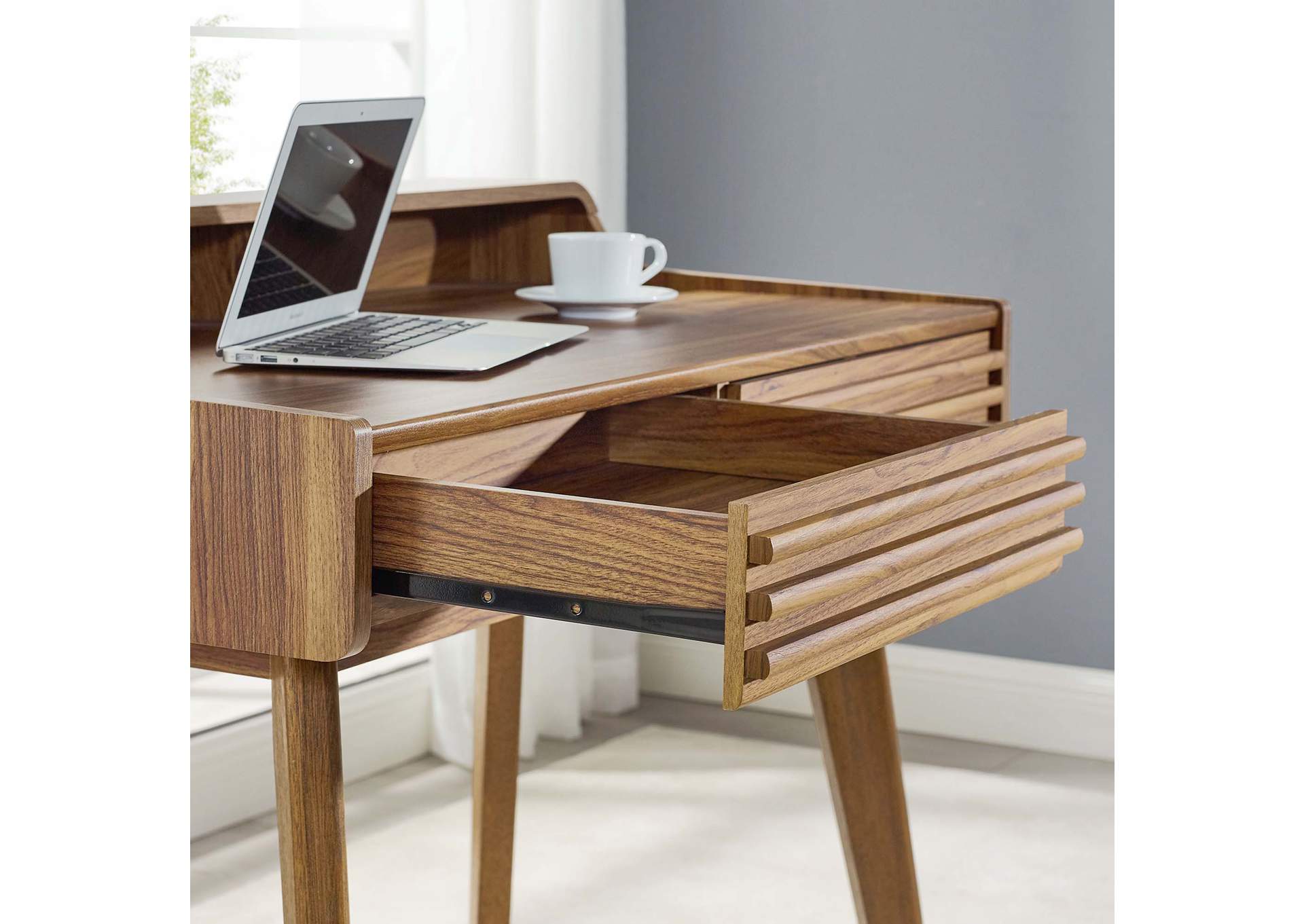 Walnut Render Writing Desk,Modway