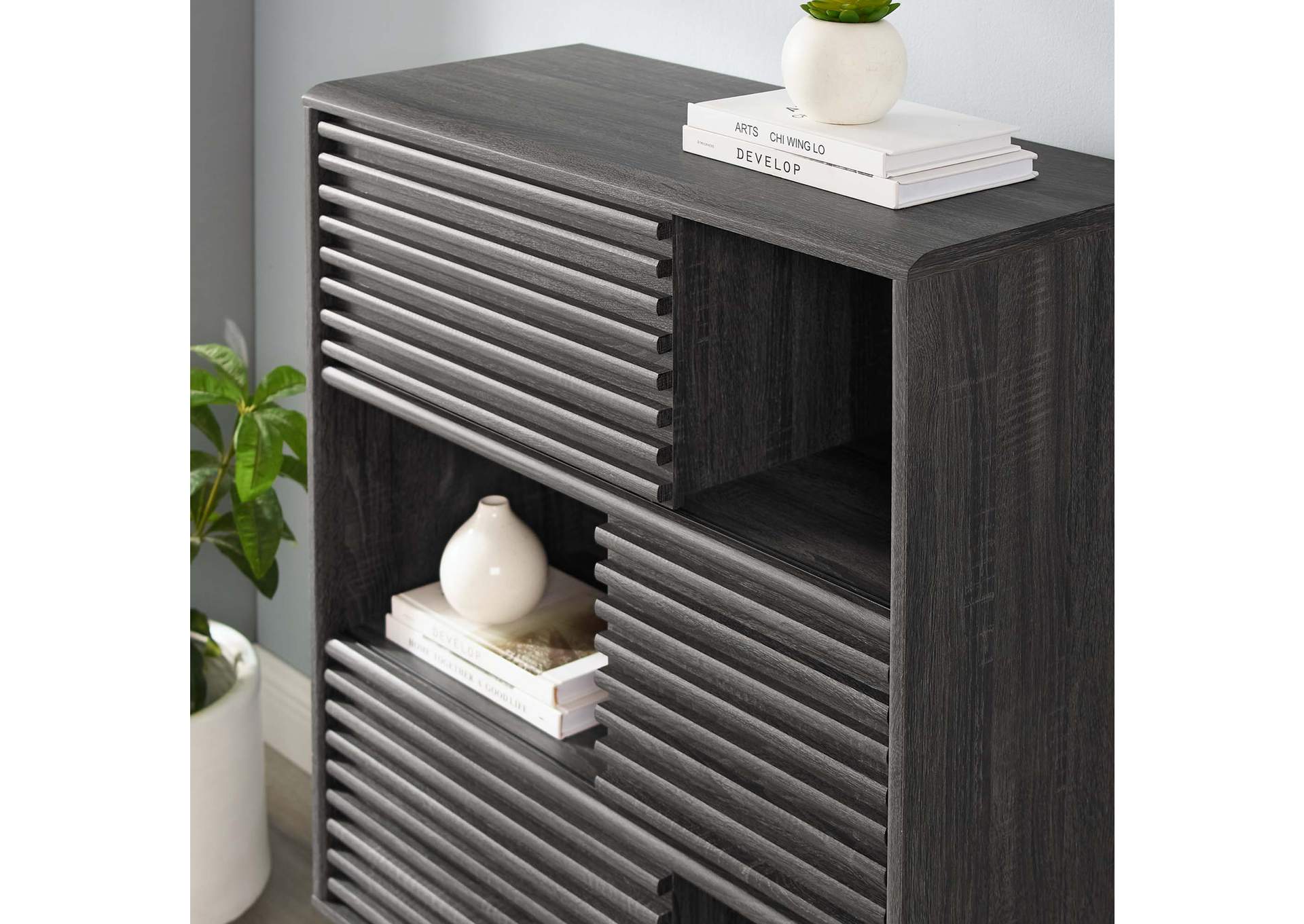 Render Three-Tier Display Storage Cabinet Stand,Modway