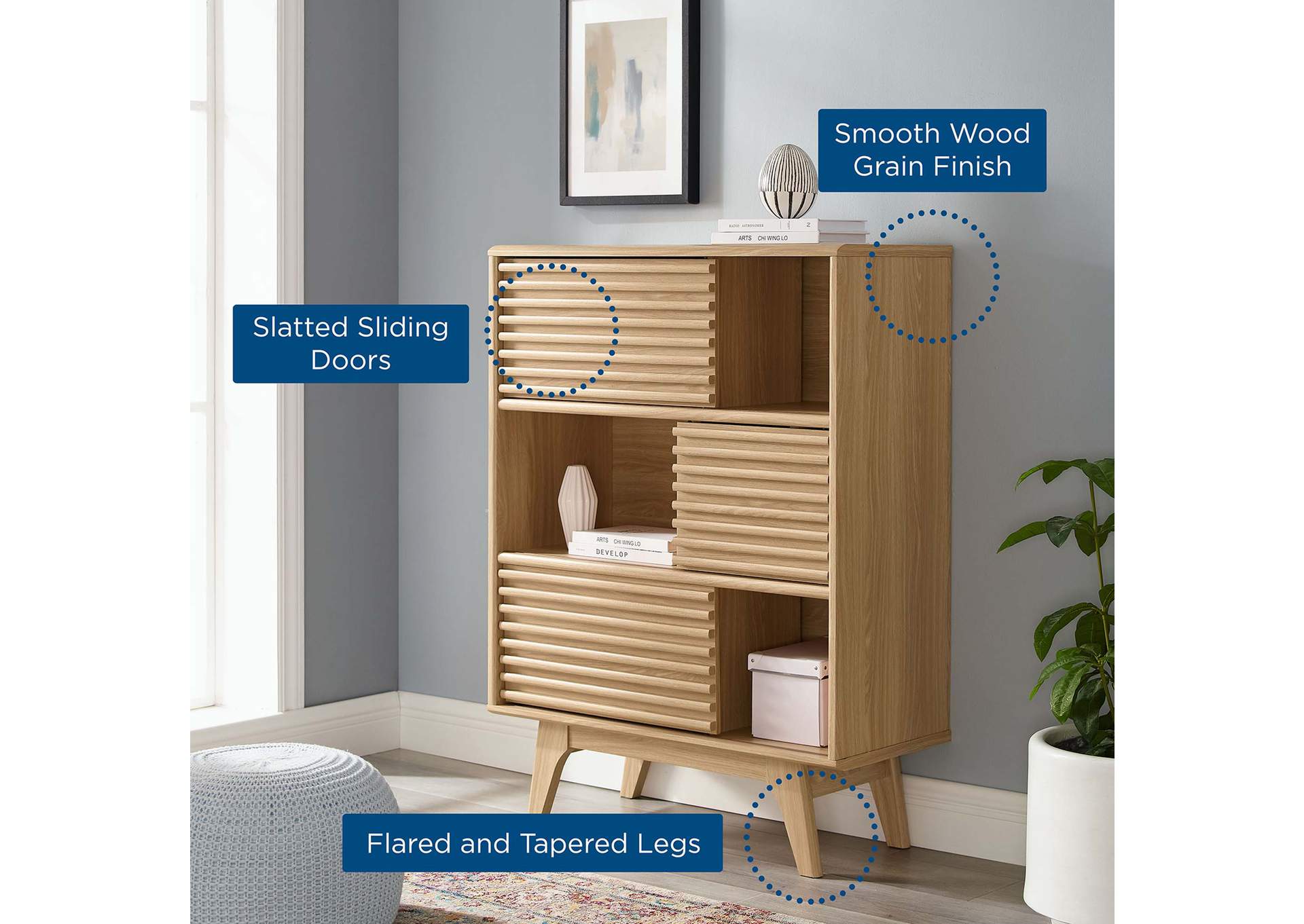 Render Three-Tier Display Storage Cabinet Stand,Modway