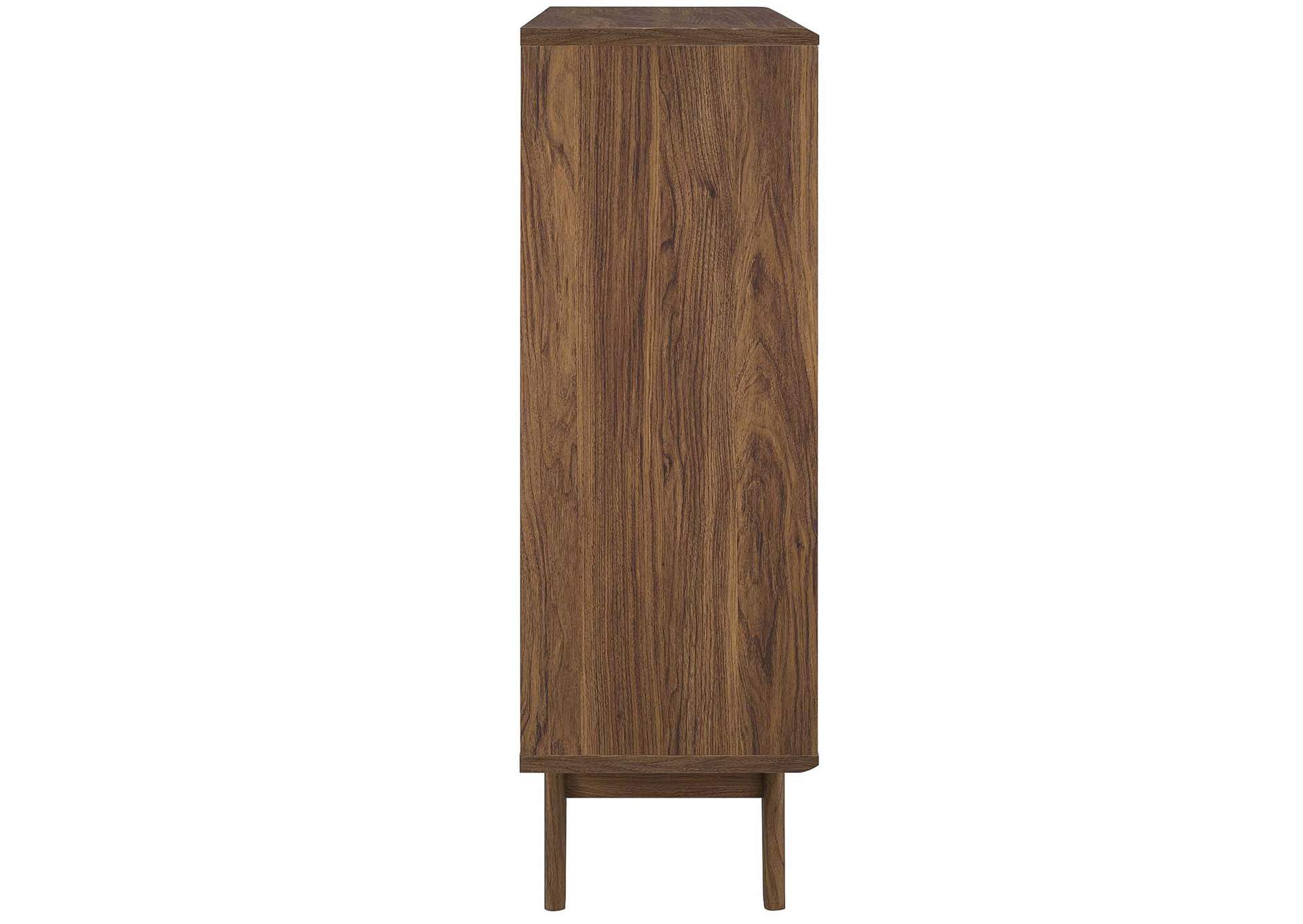 Walnut Render Three-Tier Display Storage Cabinet Stand,Modway