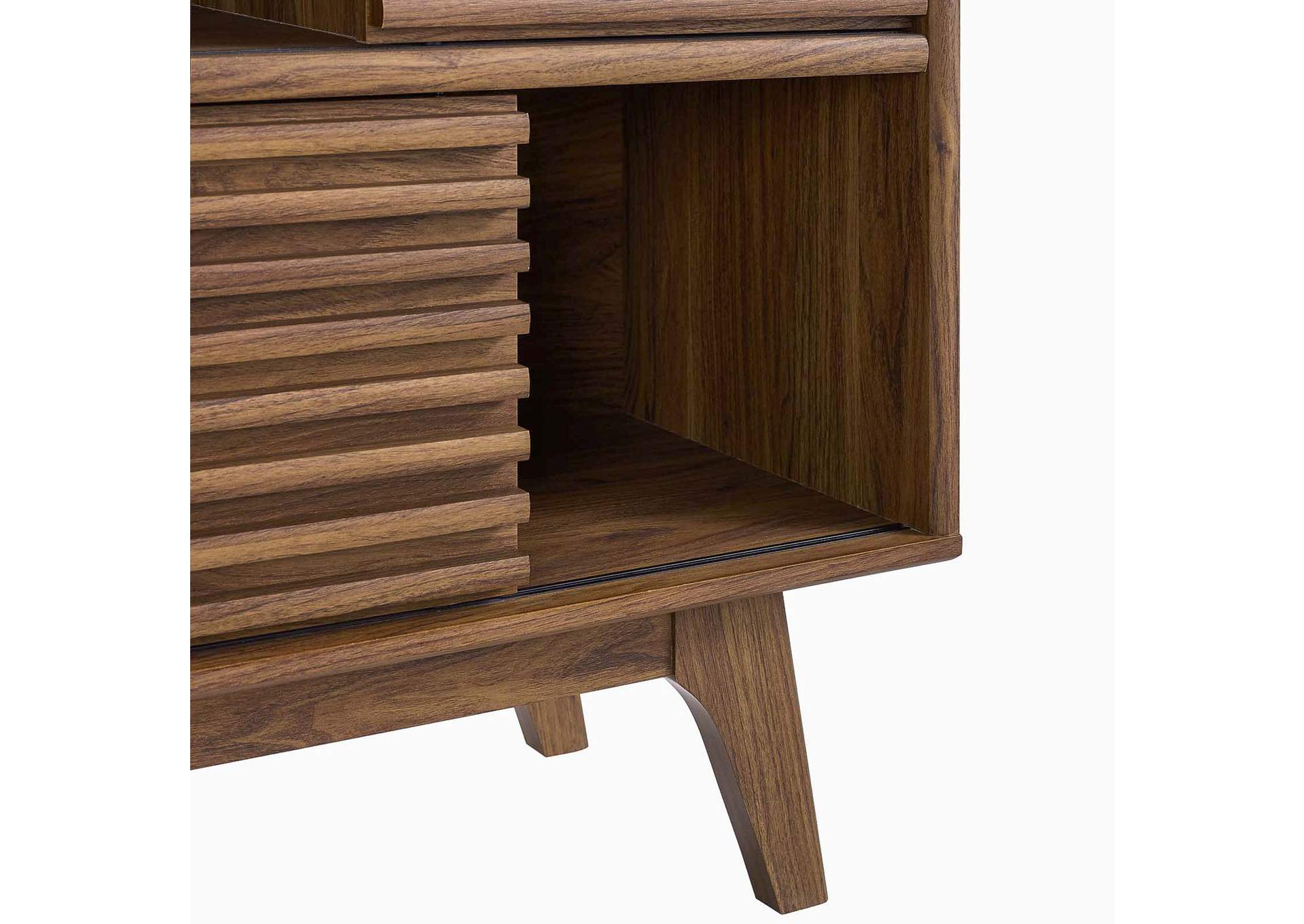 Walnut Render Three-Tier Display Storage Cabinet Stand,Modway