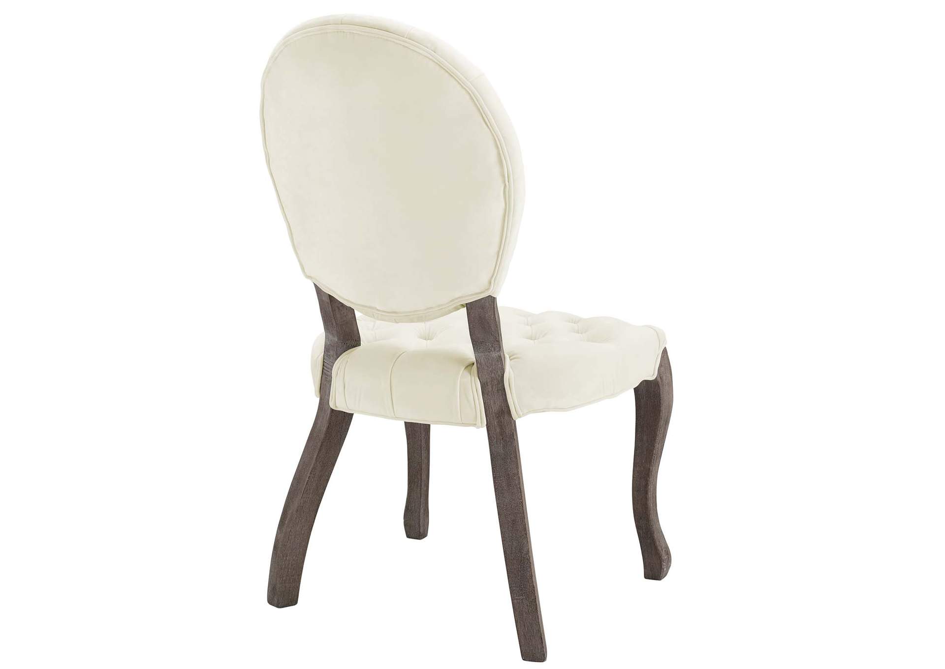 Ivory Exhibit French Vintage Dining Performance Velvet Side Chair,Modway