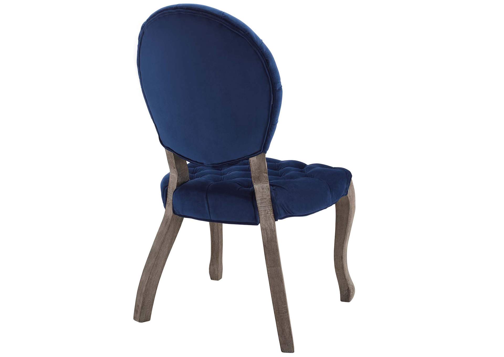 Navy Exhibit French Vintage Dining Performance Velvet Side Chair,Modway