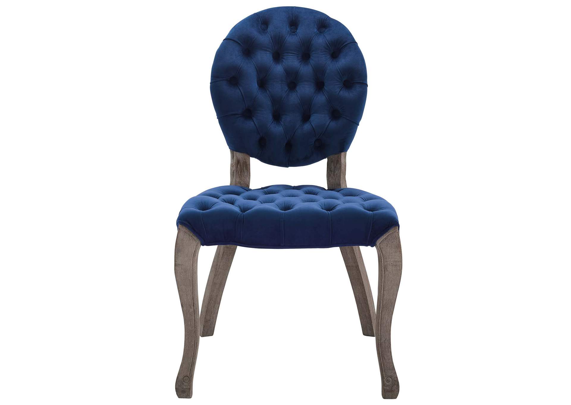 Navy Exhibit French Vintage Dining Performance Velvet Side Chair,Modway