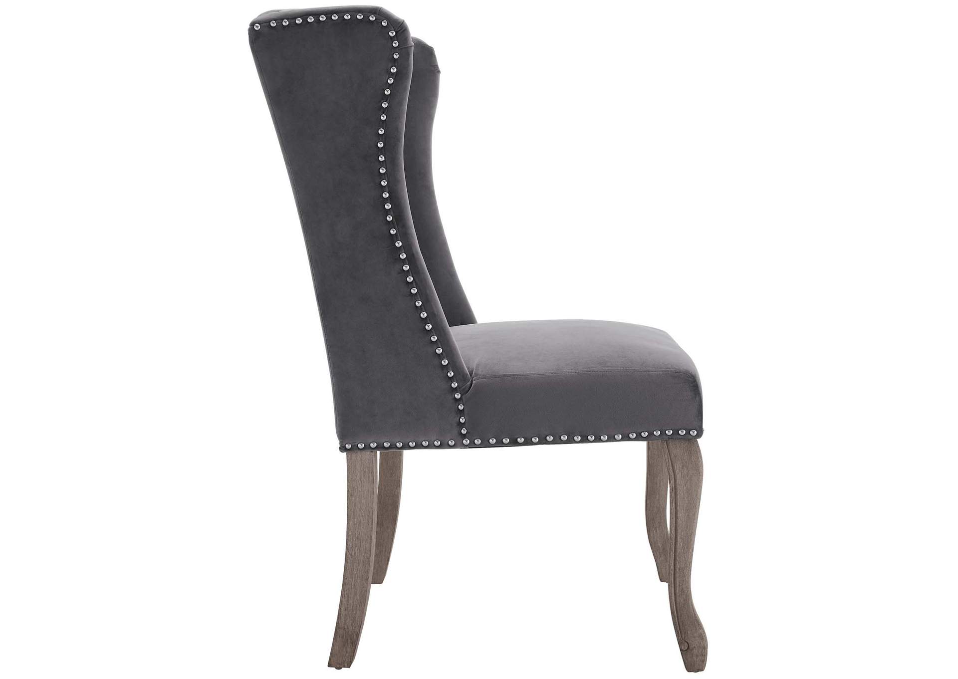 Gray Apprise French Vintage Dining Performance Velvet Side Chair,Modway