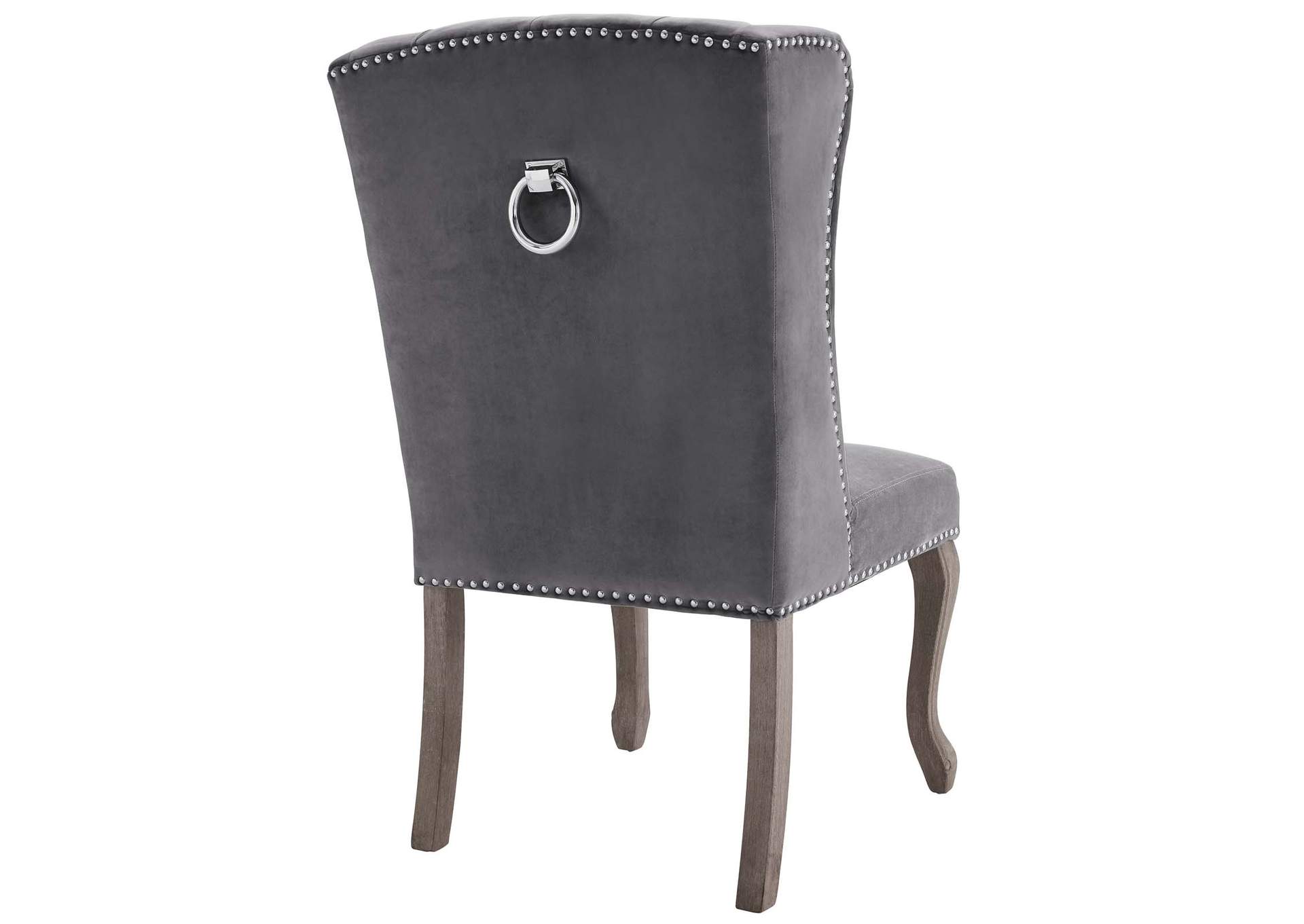 Gray Apprise French Vintage Dining Performance Velvet Side Chair,Modway