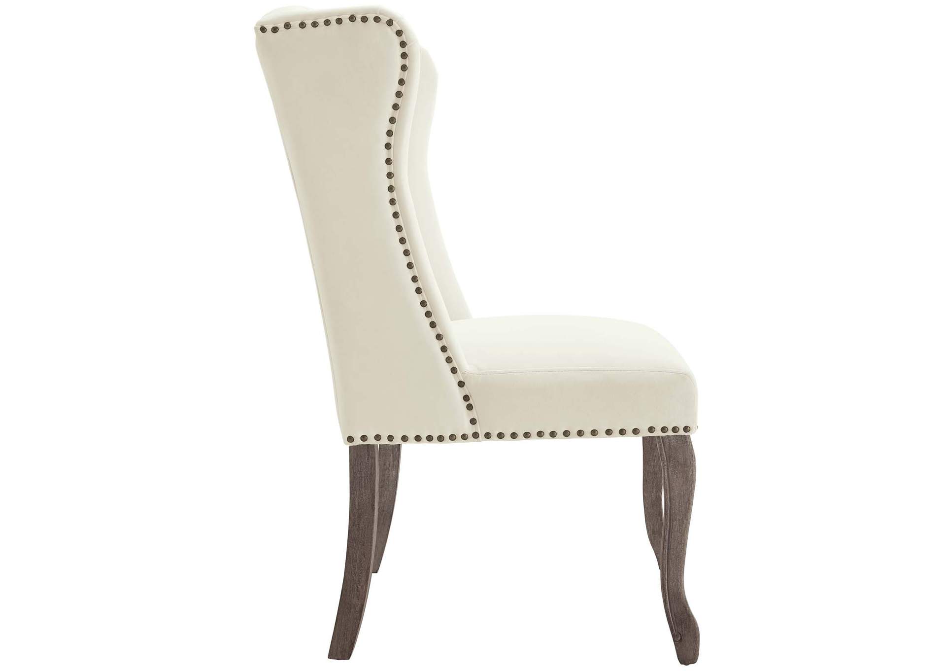 Ivory Apprise French Vintage Dining Performance Velvet Side Chair,Modway