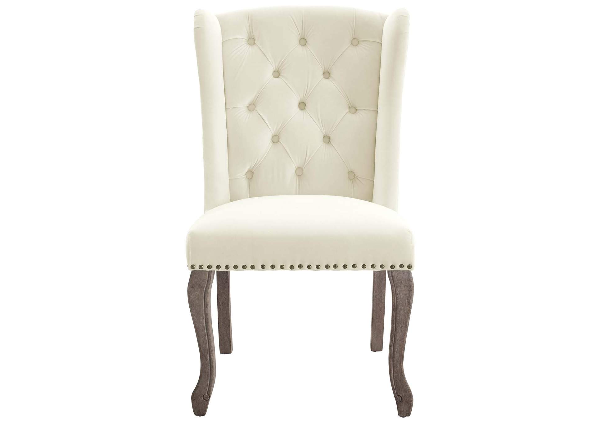 Ivory Apprise French Vintage Dining Performance Velvet Side Chair,Modway