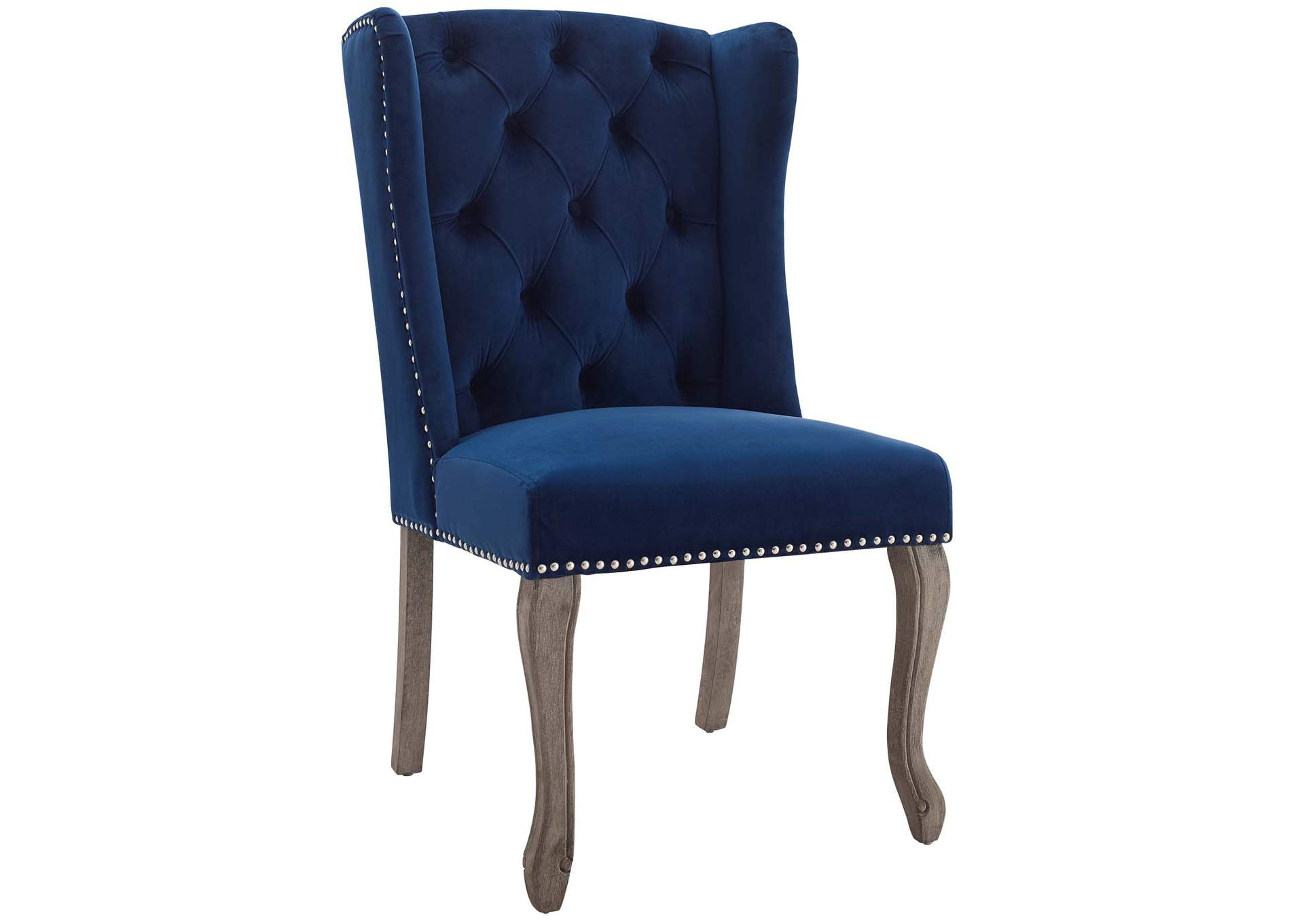 Navy Apprise French Vintage Dining Performance Velvet Side Chair,Modway