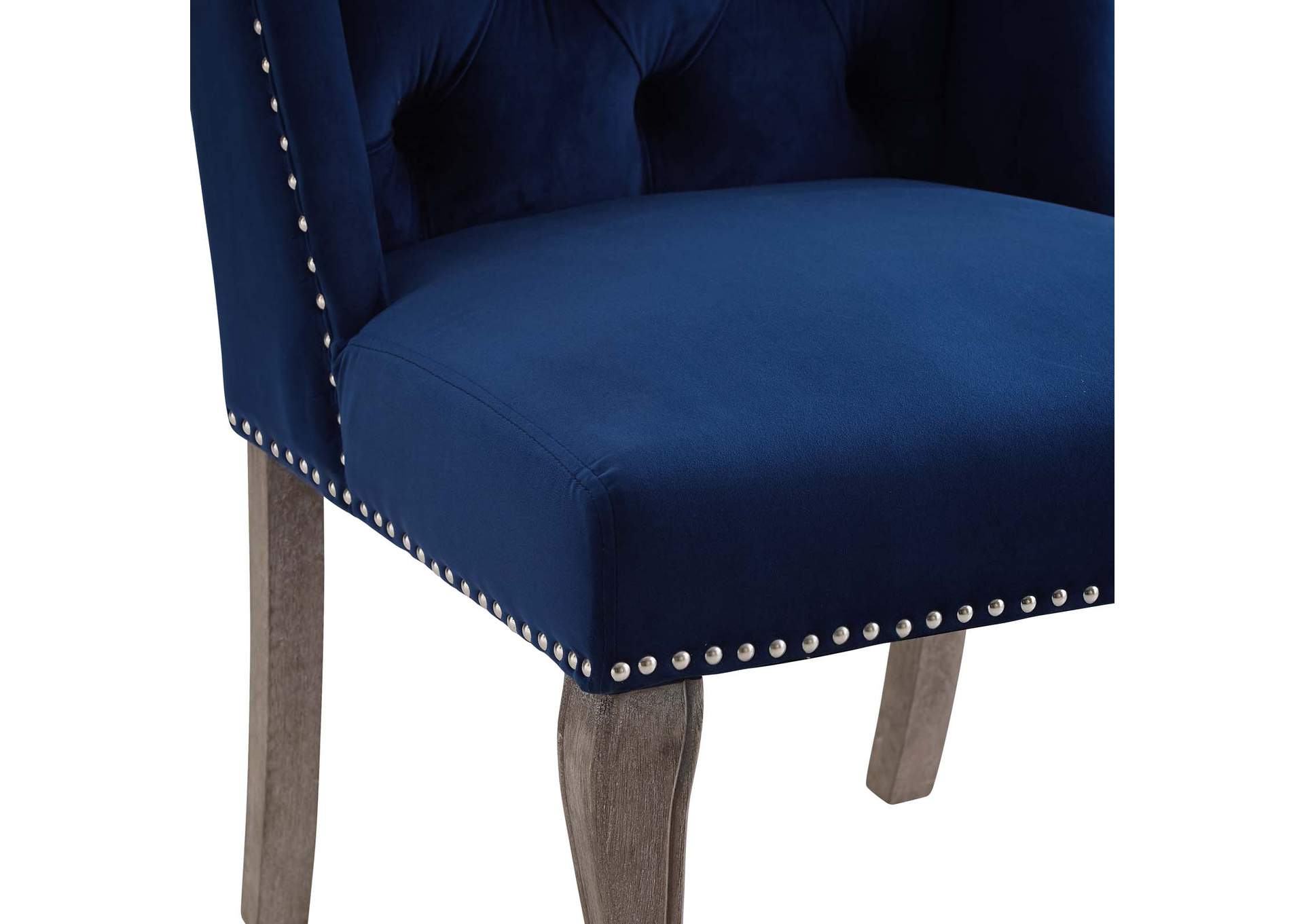 Navy Apprise French Vintage Dining Performance Velvet Side Chair,Modway