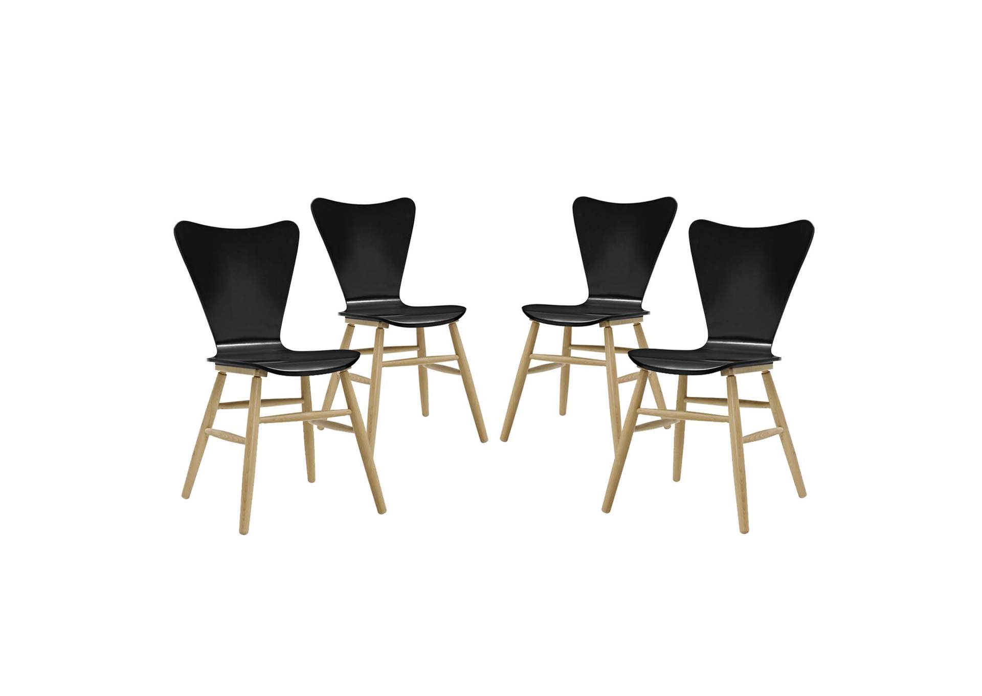 Cascade Black Dining Chair [Set of 4],Modway