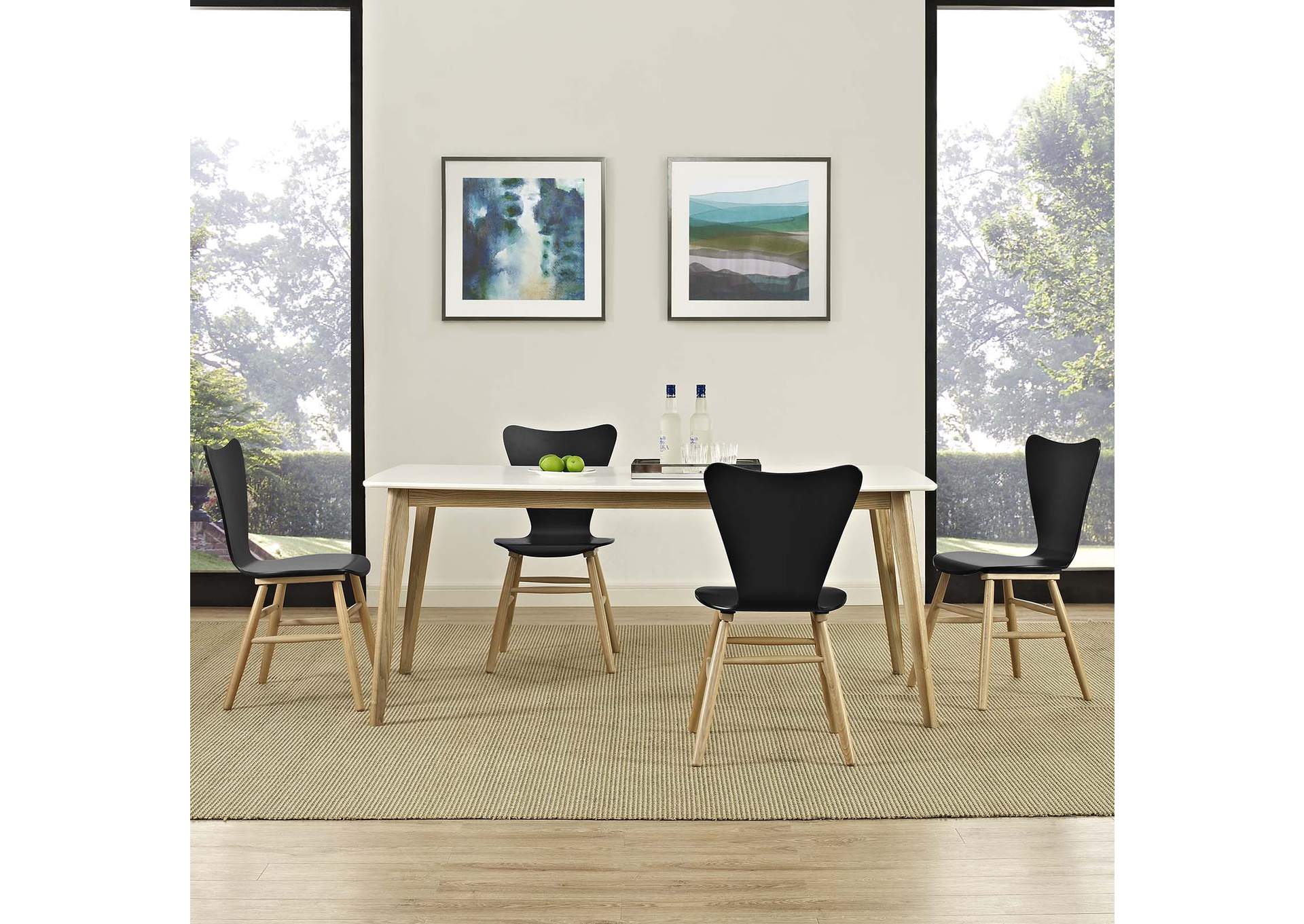 Cascade Black Dining Chair [Set of 4],Modway