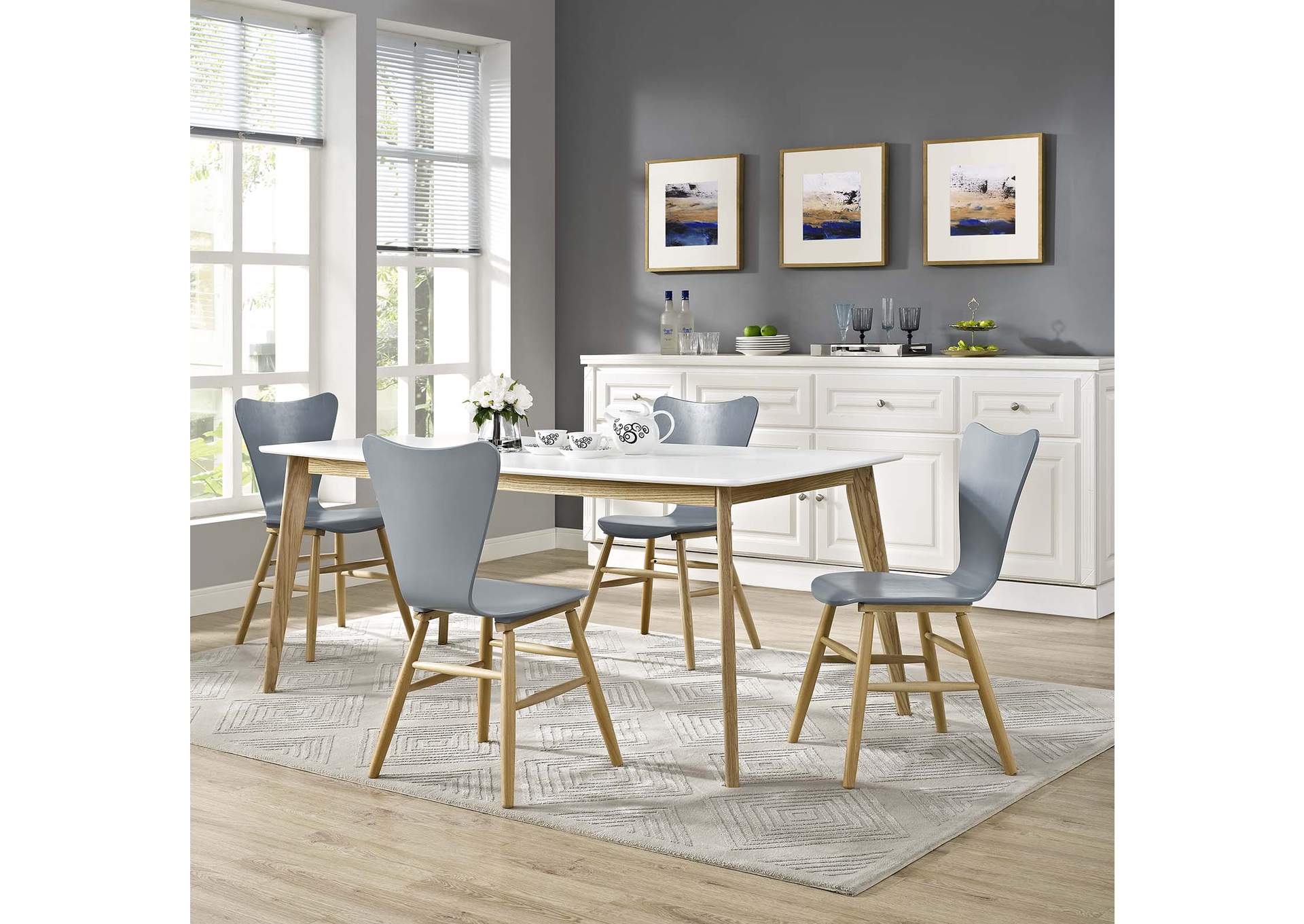 Gray Cascade Dining Chair [Set of 4],Modway