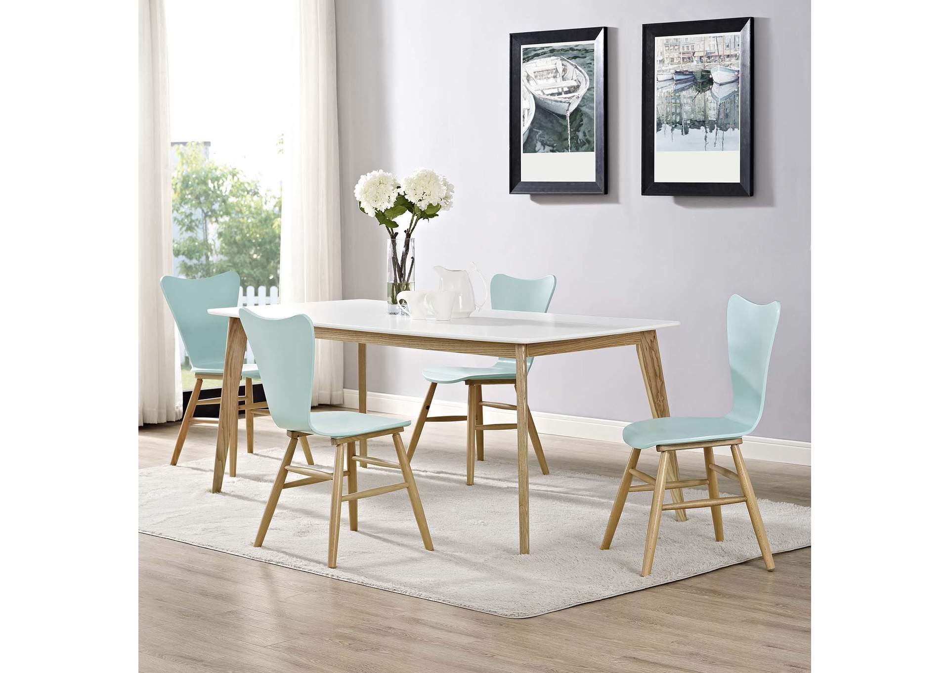 Light Blue Cascade Dining Chair [Set of 4],Modway